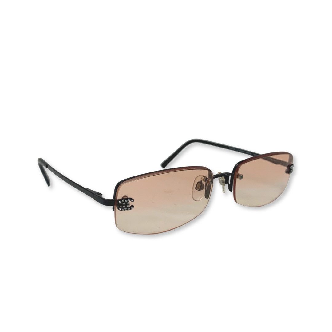 Chanel Chanel 4093-B Rhinestone Orange Rimless Sunglasses Size ONE SIZE - 4 Thumbnail