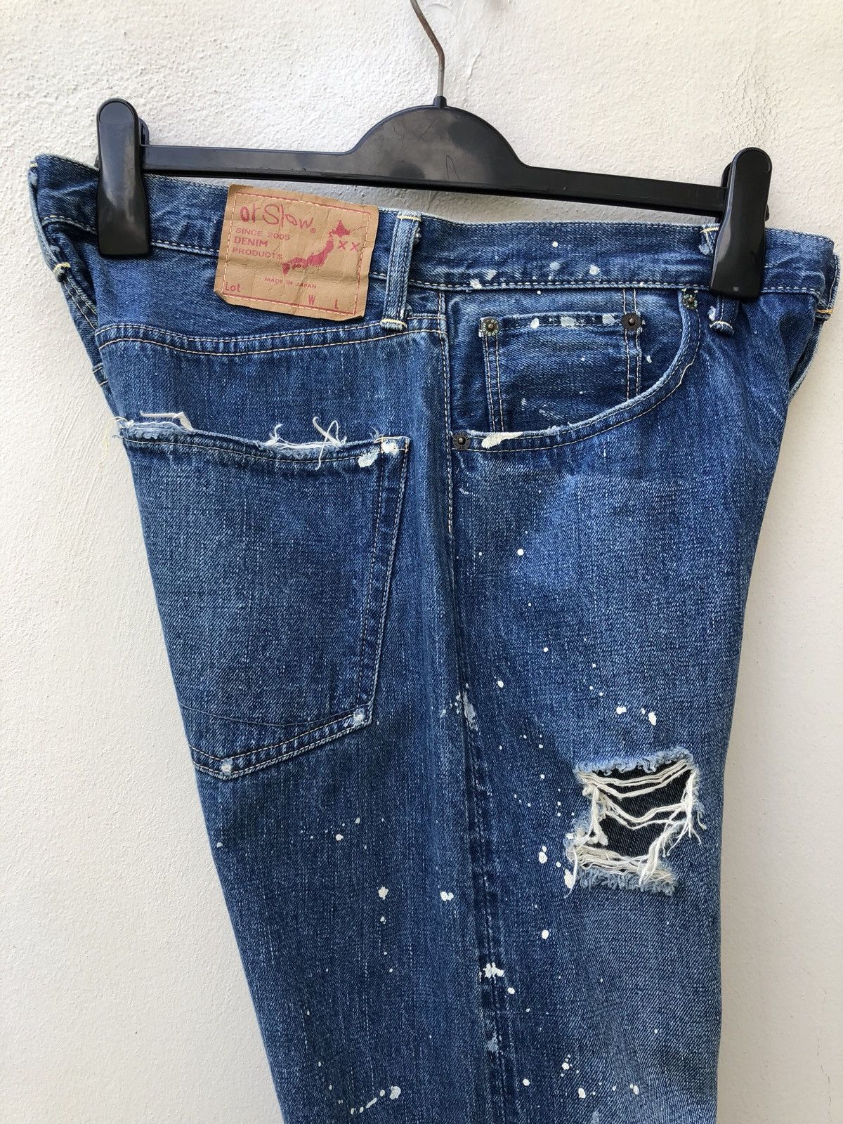 Orslow Orslow Japan Ripped Paint Splattered Selvedge Denim Jeans Size US 32 / EU 48 - 14 Thumbnail