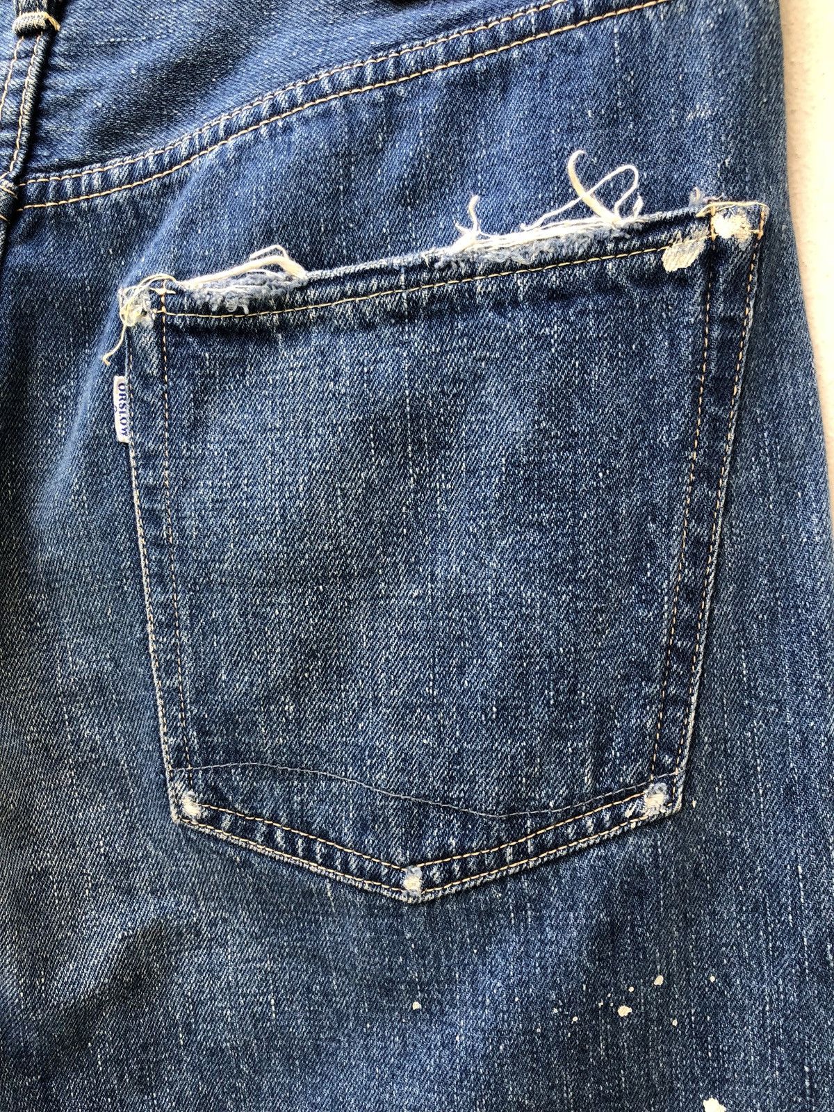 Orslow Orslow Japan Ripped Paint Splattered Selvedge Denim Jeans Size US 32 / EU 48 - 11 Thumbnail