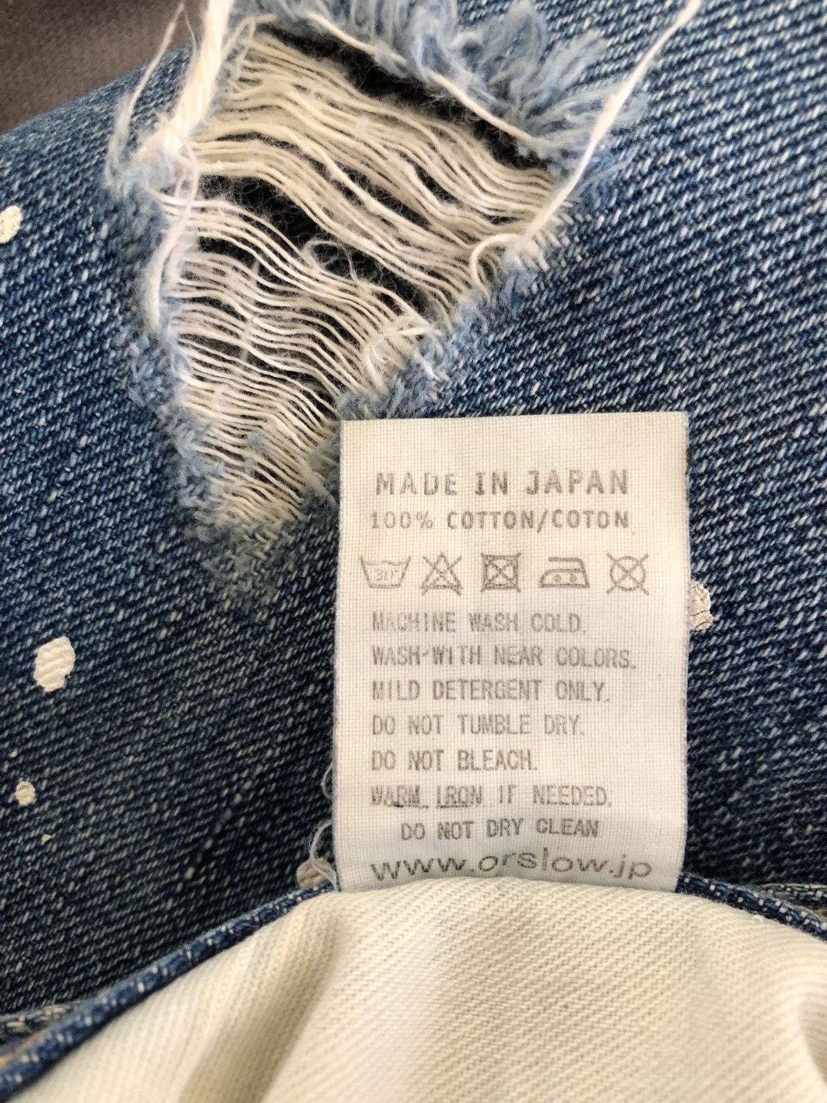 Orslow Orslow Japan Ripped Paint Splattered Selvedge Denim Jeans Size US 32 / EU 48 - 18 Thumbnail