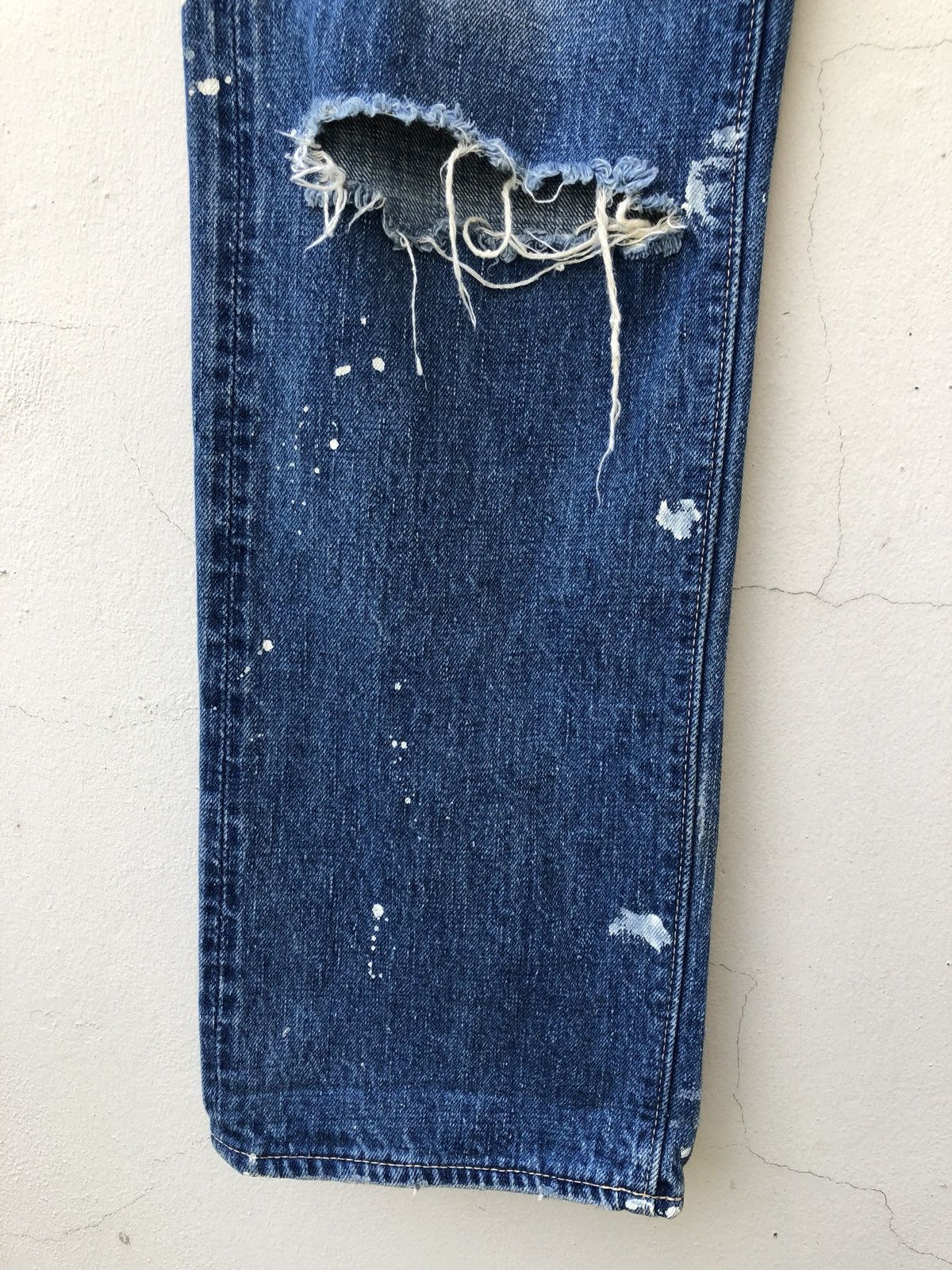 Orslow Orslow Japan Ripped Paint Splattered Selvedge Denim Jeans Size US 32 / EU 48 - 5 Thumbnail
