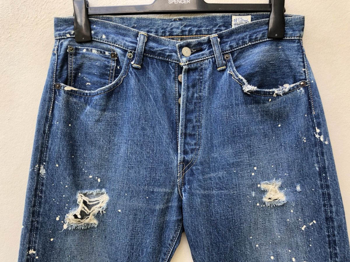 Orslow Orslow Japan Ripped Paint Splattered Selvedge Denim Jeans Size US 32 / EU 48 - 2 Thumbnail