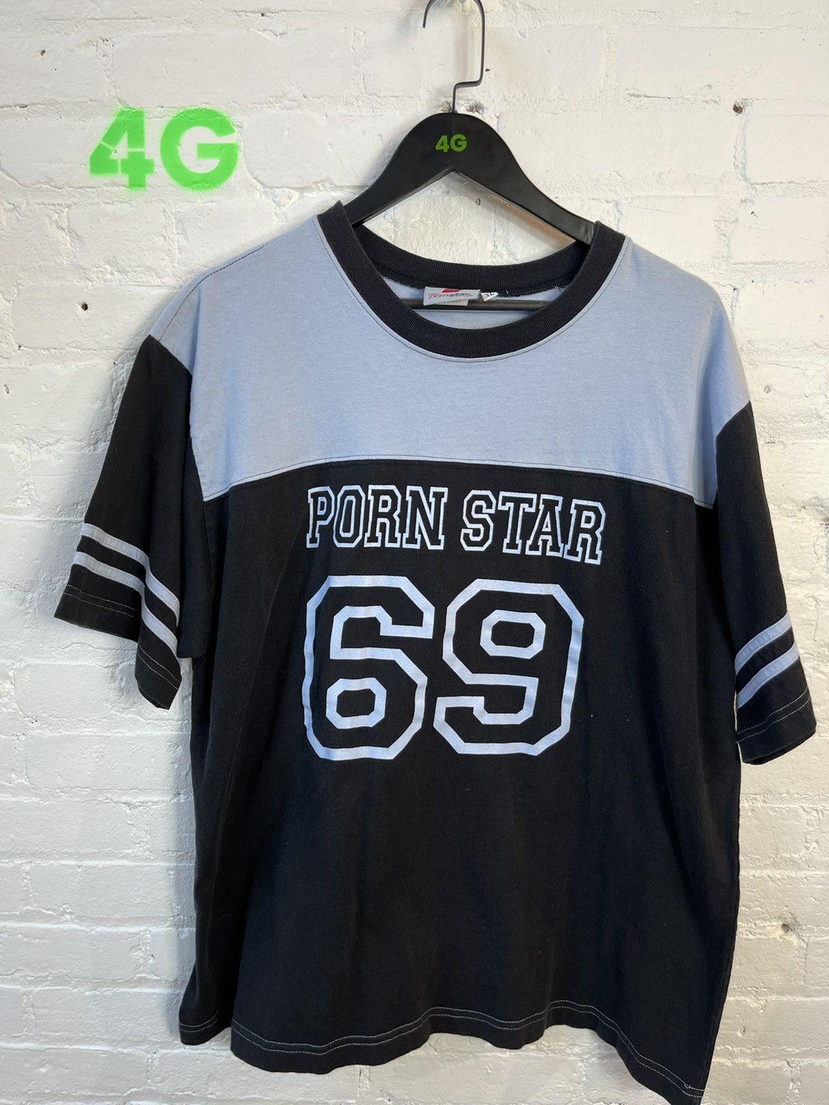 image of Vintage 90's Pornstar Porn Brand 69 Jersey Shirt XL in Blue, Men's