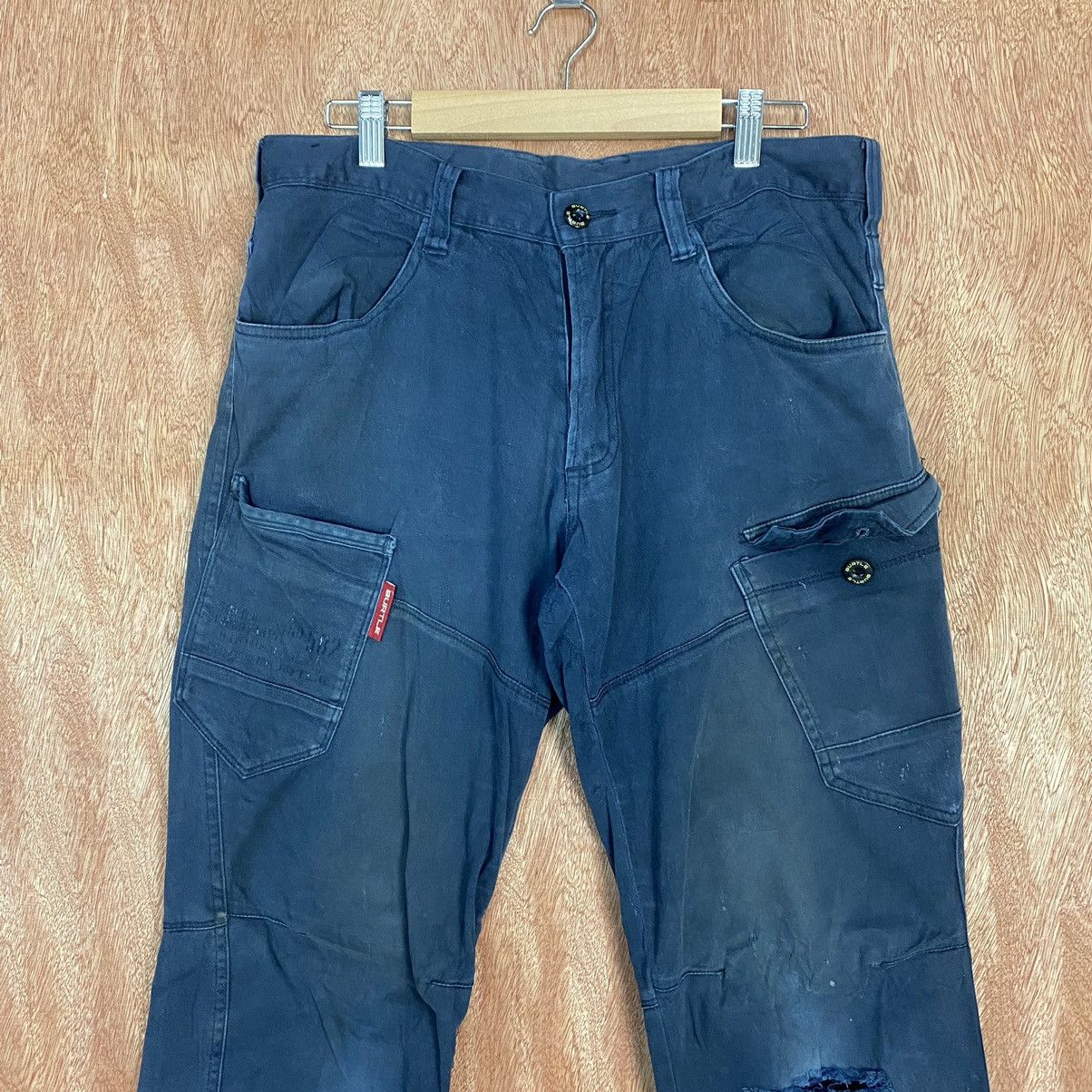 Japanese Brand Burtle Multipocket distressed Tactical Cargo Pants #c762 Size US 31 - 2 Thumbnail