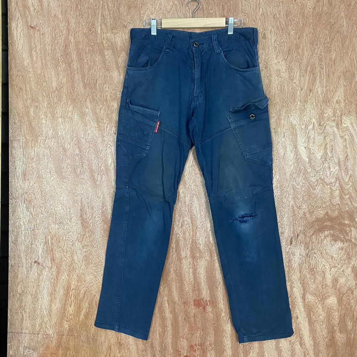 Japanese Brand Burtle Multipocket distressed Tactical Cargo Pants #c762 Size US 31 - 1 Thumbnail