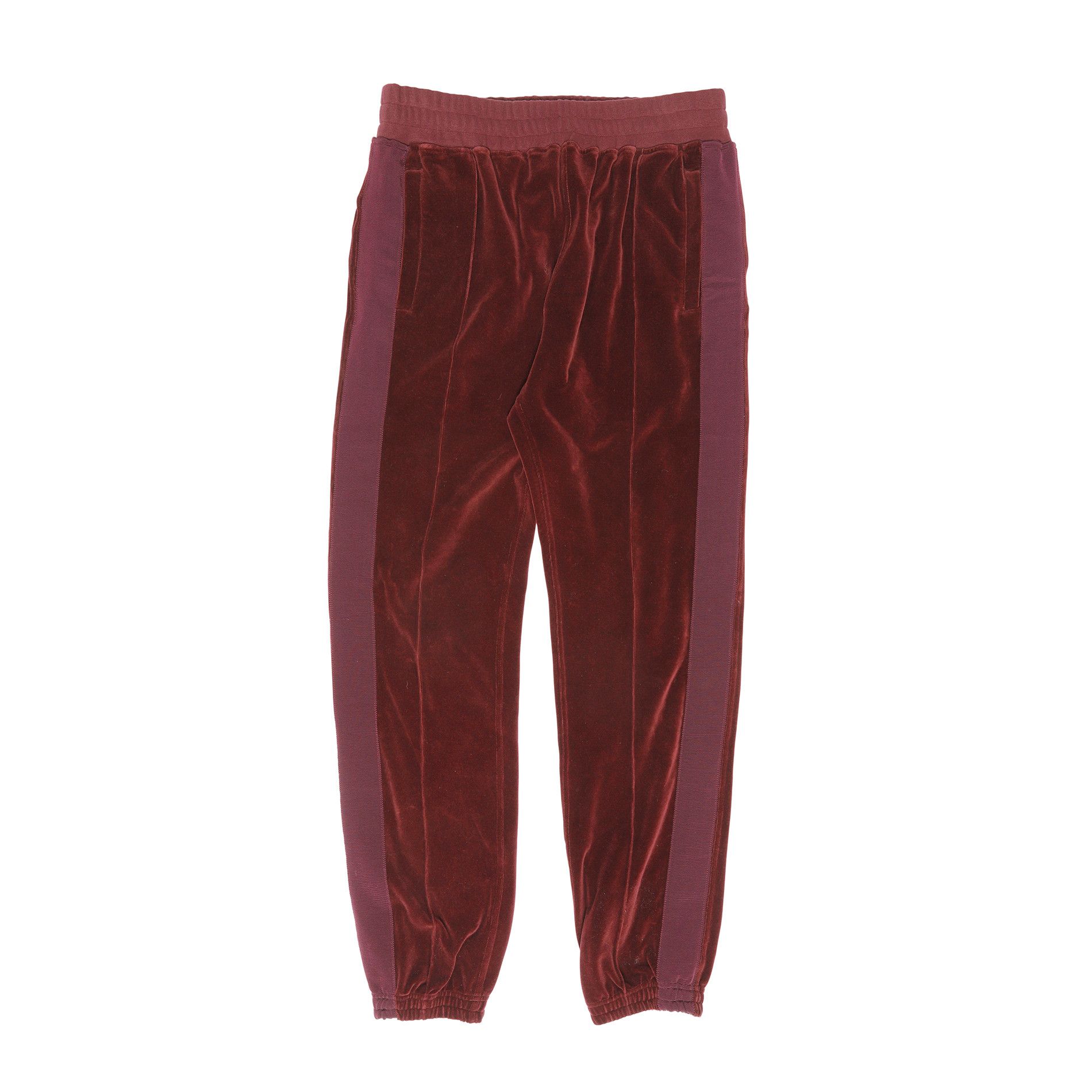 image of Haider Ackermann Fw15 Asia Exclusive Burgundy Velvet Trackpants, Men's (Size 30)