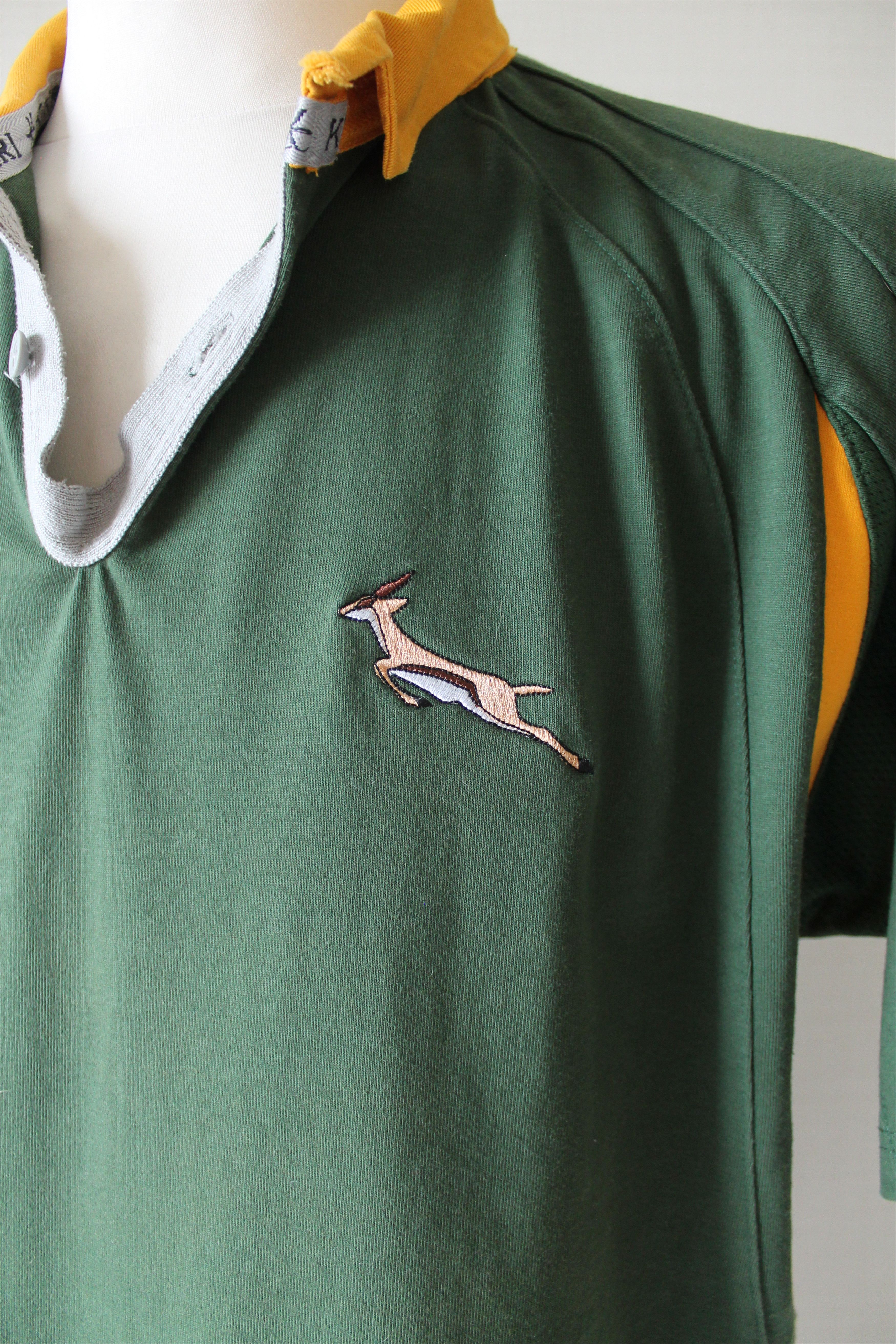 Vintage South Africa Rugby Shirt Kukri Short Sleeve green Size US XL / EU 56 / 4 - 2 Thumbnail