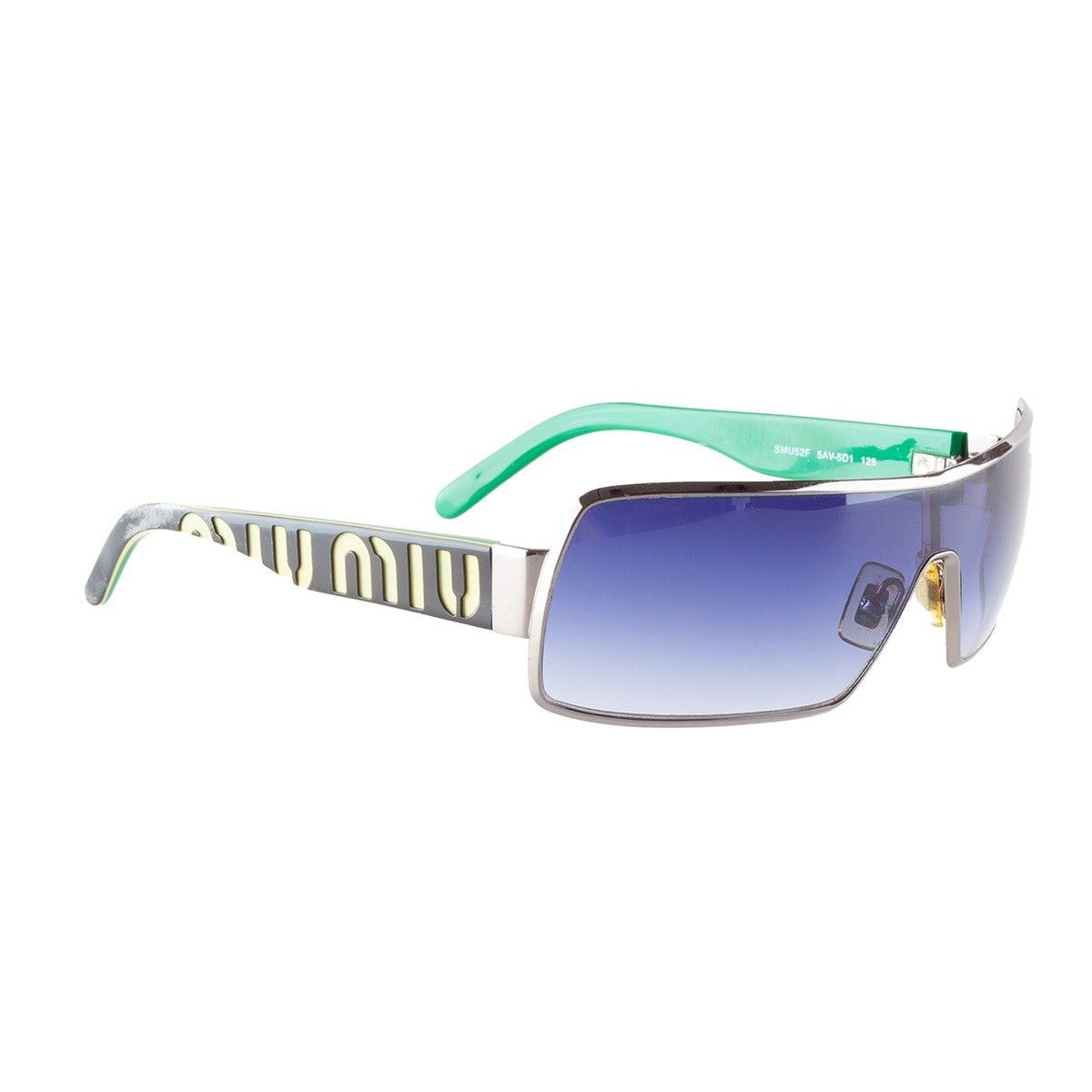 Miu Miu Miu Miu SMU52F Shield Green Sunglasses Size ONE SIZE - 3 Thumbnail