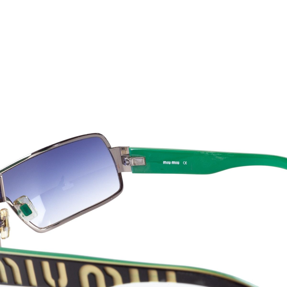 Miu Miu Miu Miu SMU52F Shield Green Sunglasses Size ONE SIZE - 6 Thumbnail