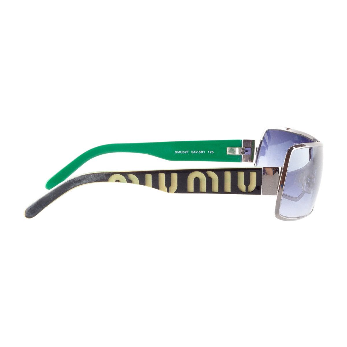 Miu Miu Miu Miu SMU52F Shield Green Sunglasses Size ONE SIZE - 4 Thumbnail