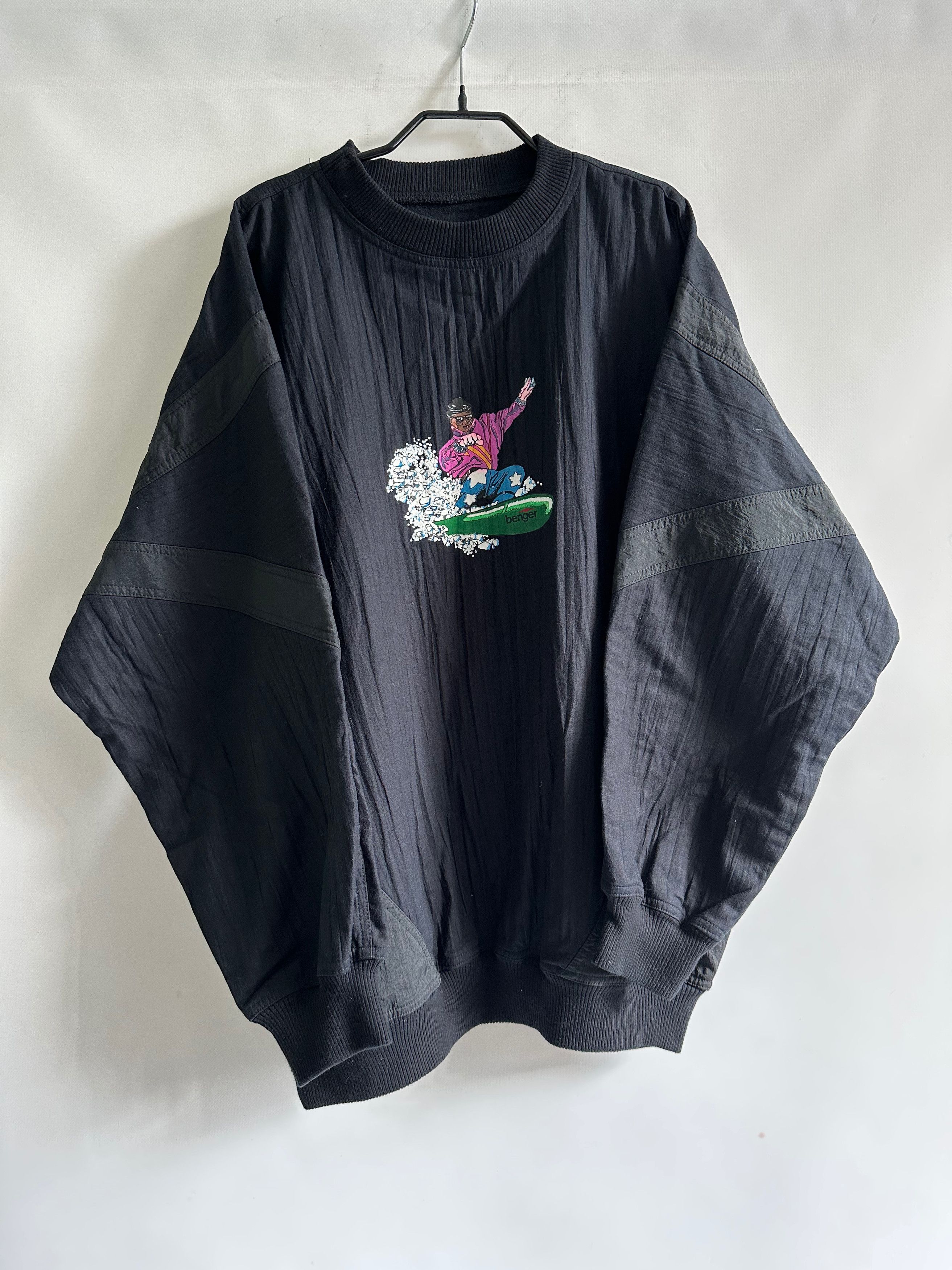 Vintage 80's - 90's BENGER vintage ski snowboarding sweatshirt black Size US XL / EU 56 / 4 - 6 Thumbnail