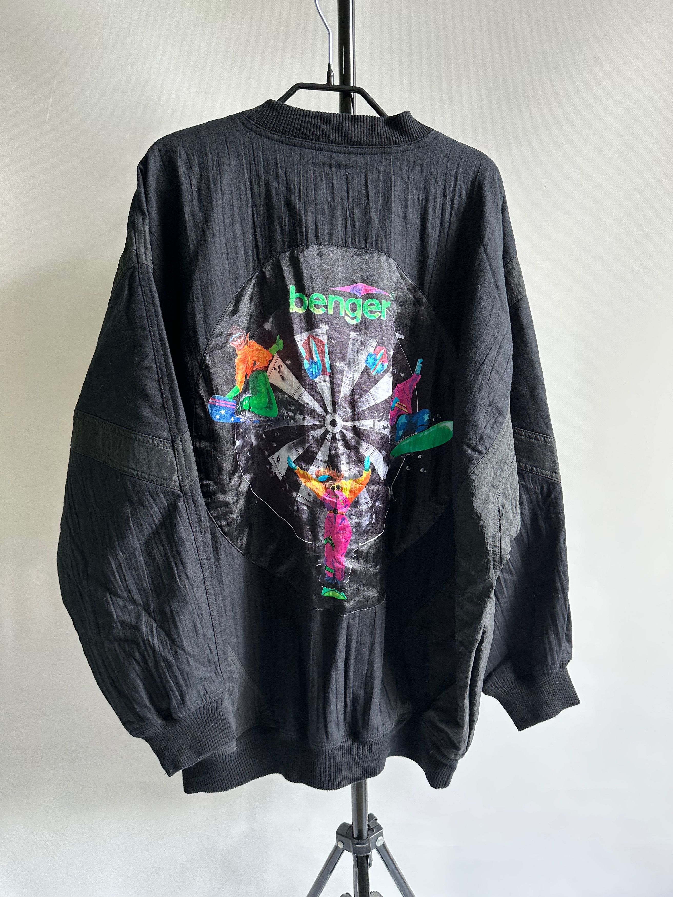 Vintage 80's - 90's BENGER vintage ski snowboarding sweatshirt black Size US XL / EU 56 / 4 - 14 Thumbnail