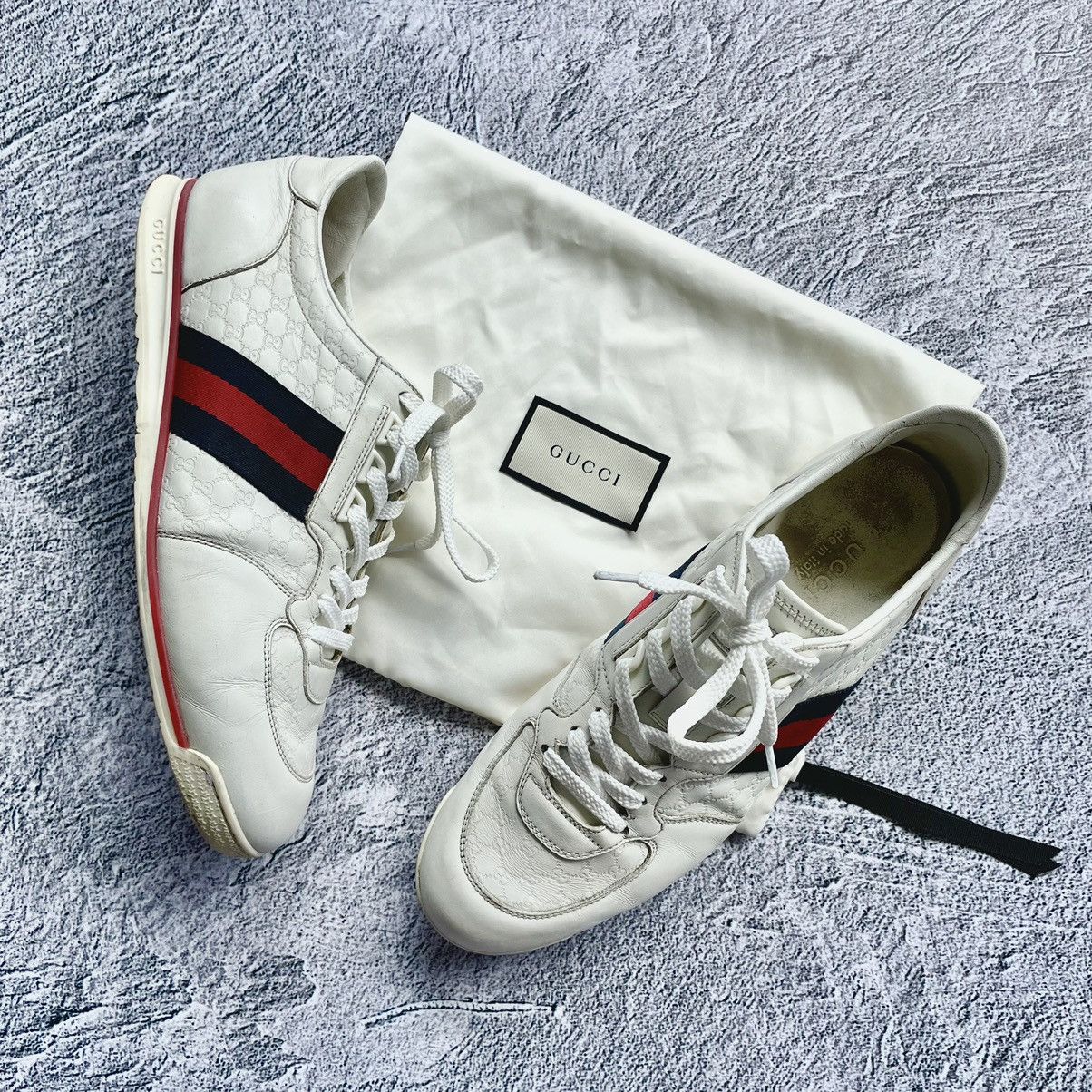 image of Gucci Men’S Sl 73 Guccissima Top Sneakers Size: 9 Rrp: 590$ in White, Men's