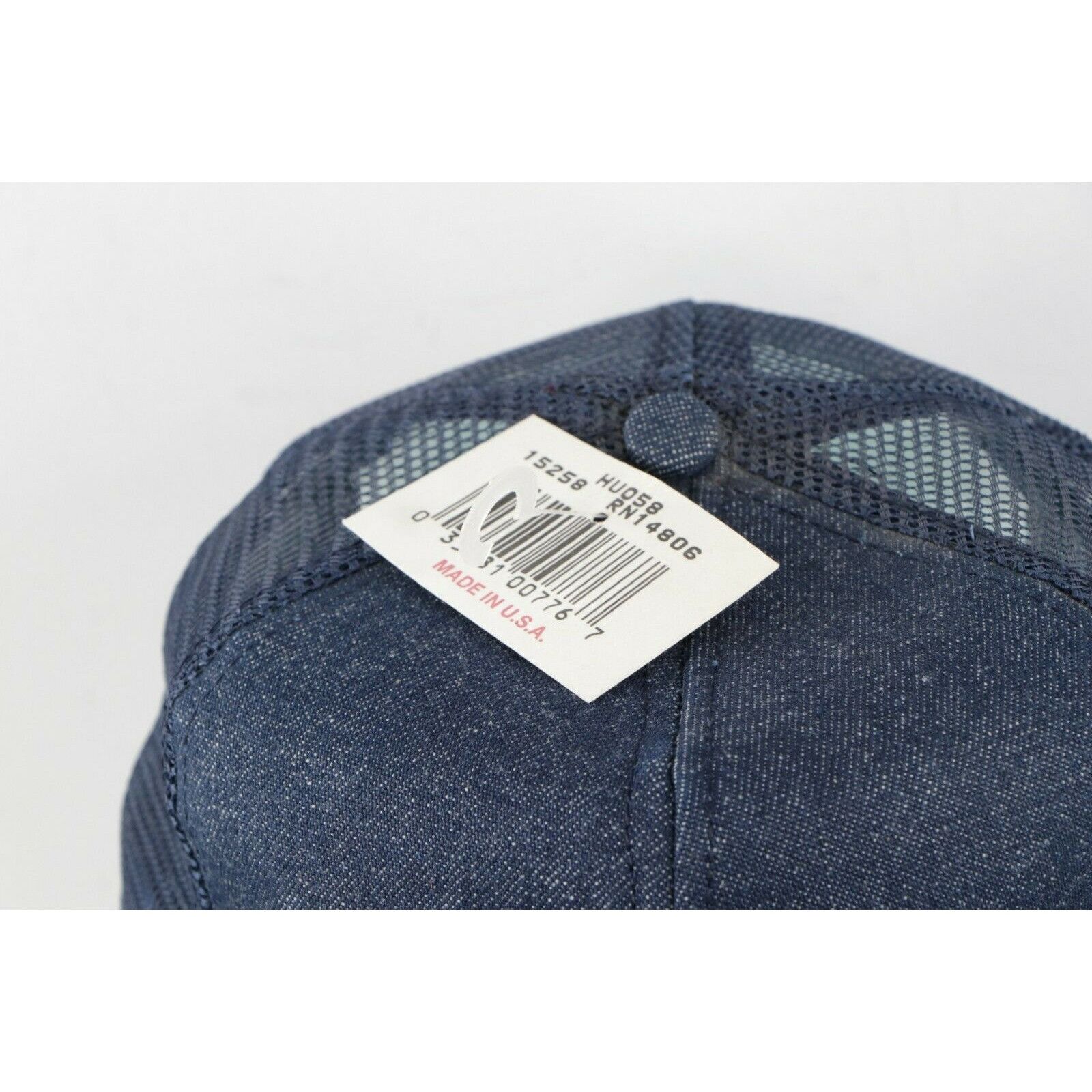 NOS Vintage 80s Carhartt Spell Out Denim Trucker Hat USA Menswear