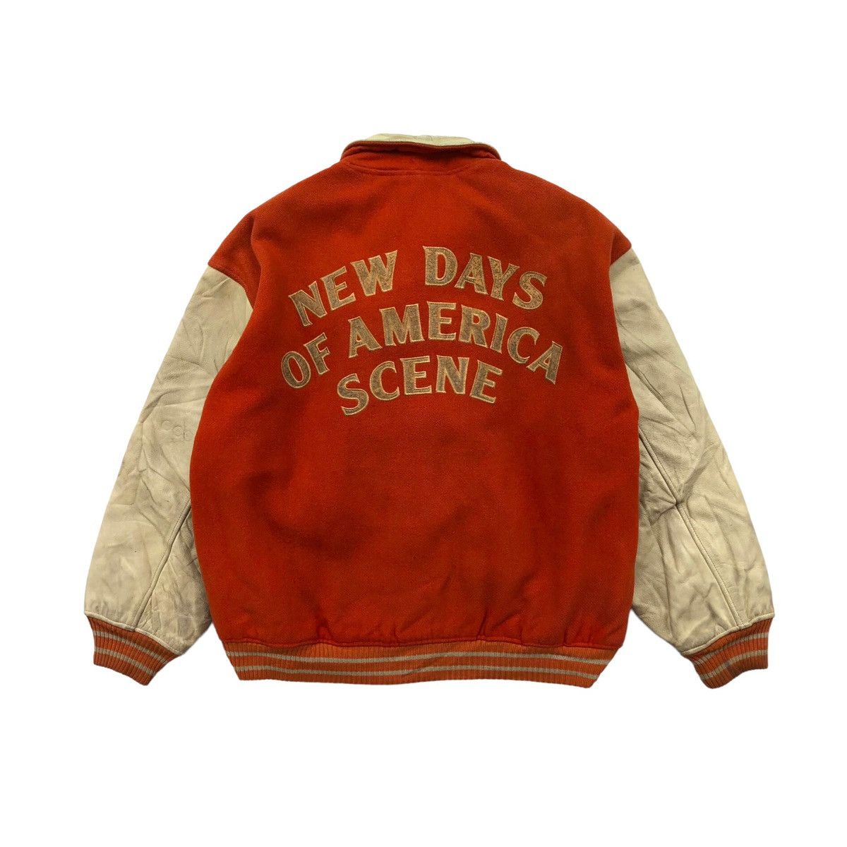 Vintage Vintage Scene World Union Wool Leather Jacket Size US L / EU 52-54 / 3 - 1 Thumbnail