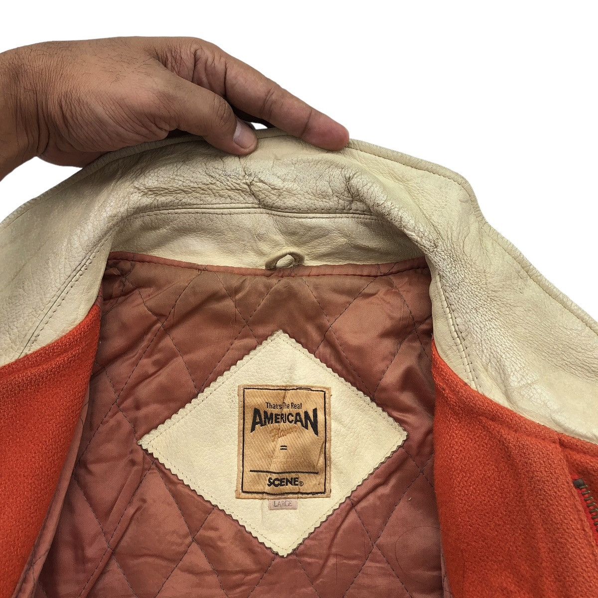 Vintage Vintage Scene World Union Wool Leather Jacket Size US L / EU 52-54 / 3 - 12 Thumbnail