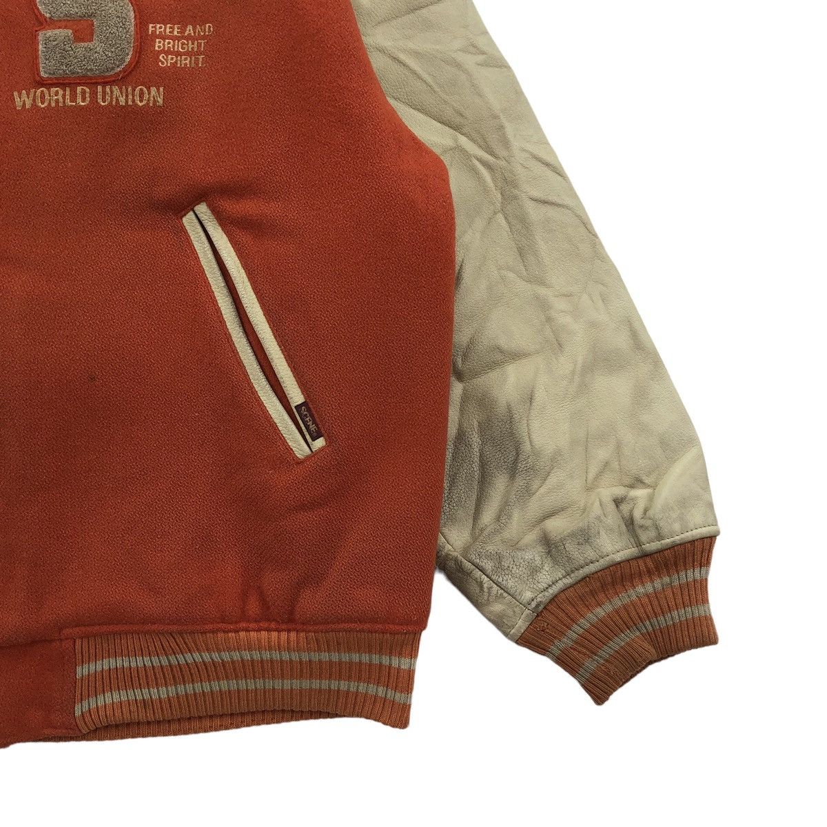 Vintage Vintage Scene World Union Wool Leather Jacket Size US L / EU 52-54 / 3 - 6 Thumbnail