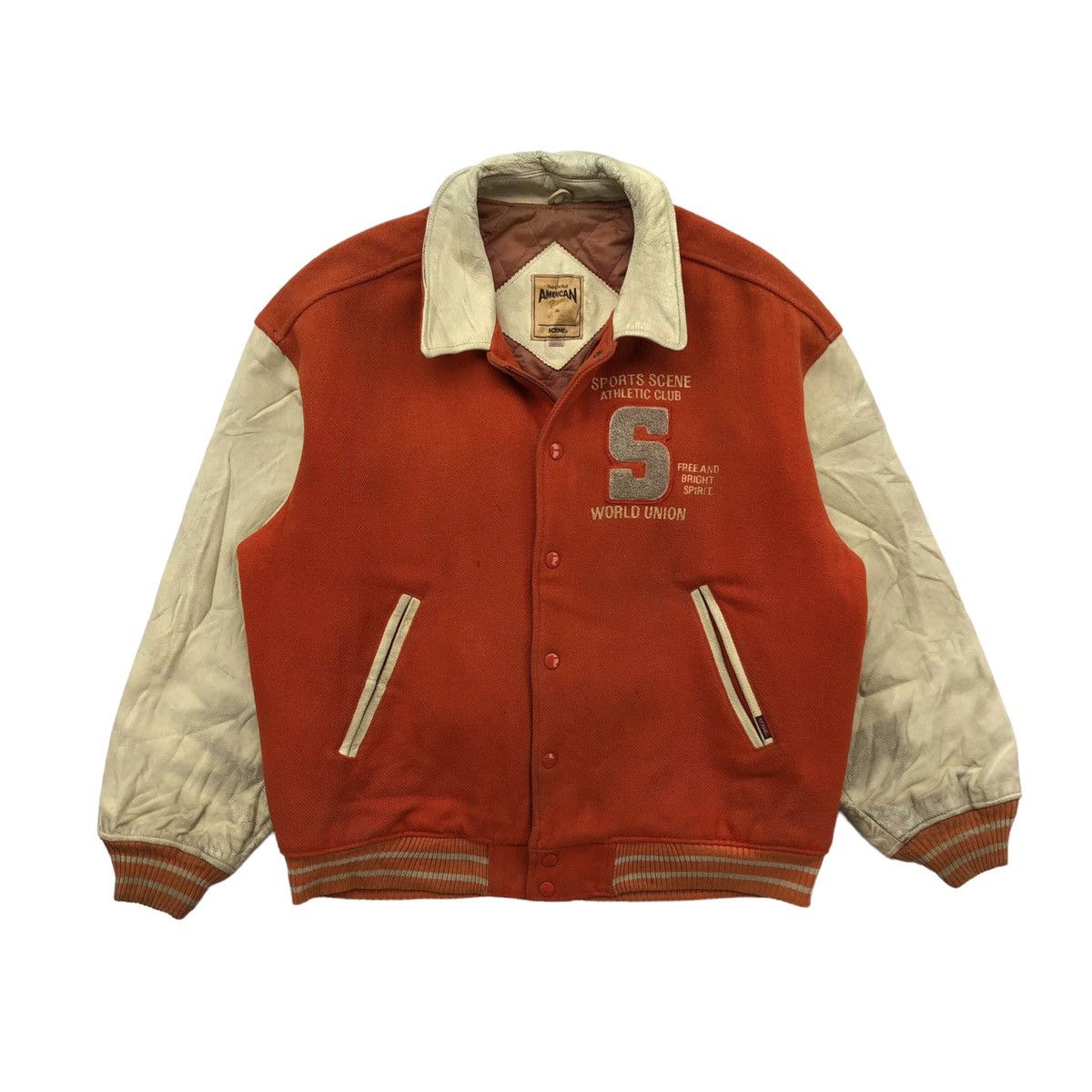 Vintage Vintage Scene World Union Wool Leather Jacket Size US L / EU 52-54 / 3 - 2 Thumbnail