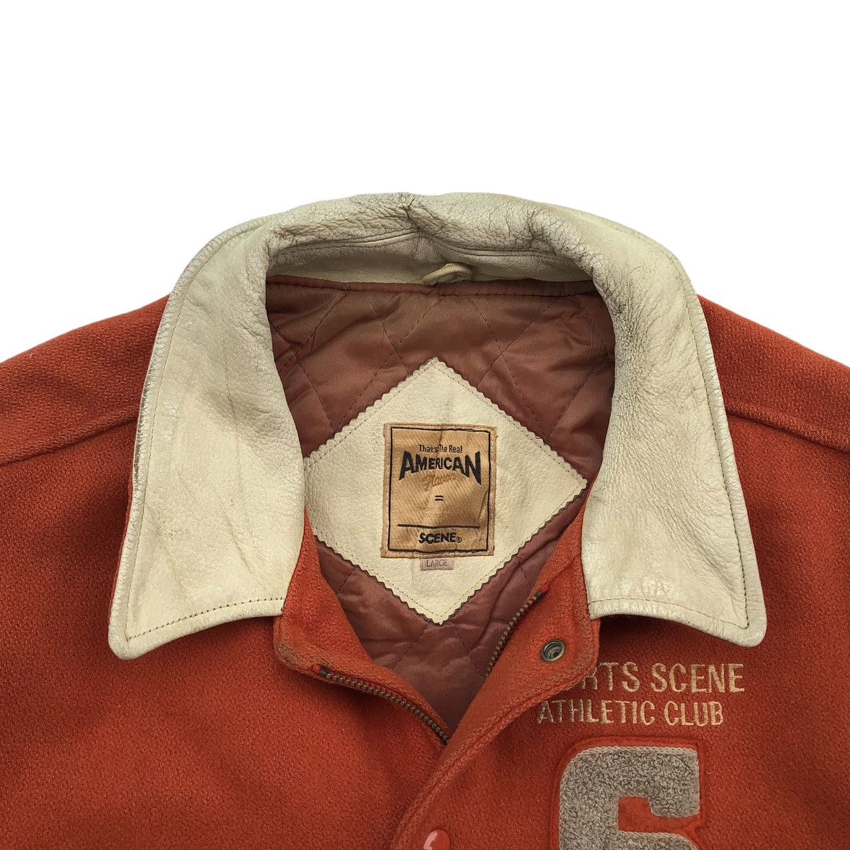 Vintage Vintage Scene World Union Wool Leather Jacket Size US L / EU 52-54 / 3 - 7 Thumbnail