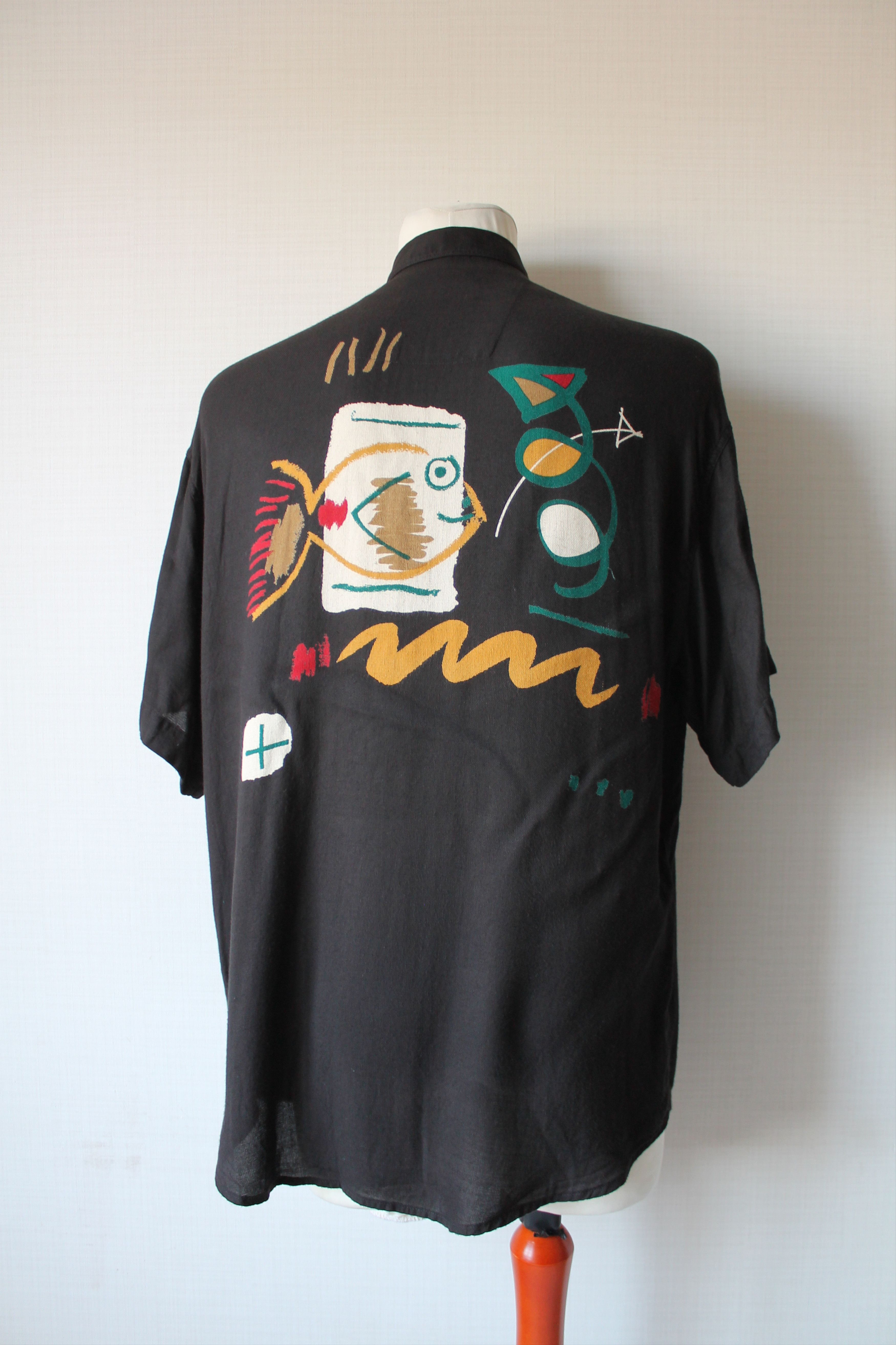 Other vintage art print shirt shorts sleeve fish Size US M / EU 48-50 / 2 - 8 Thumbnail