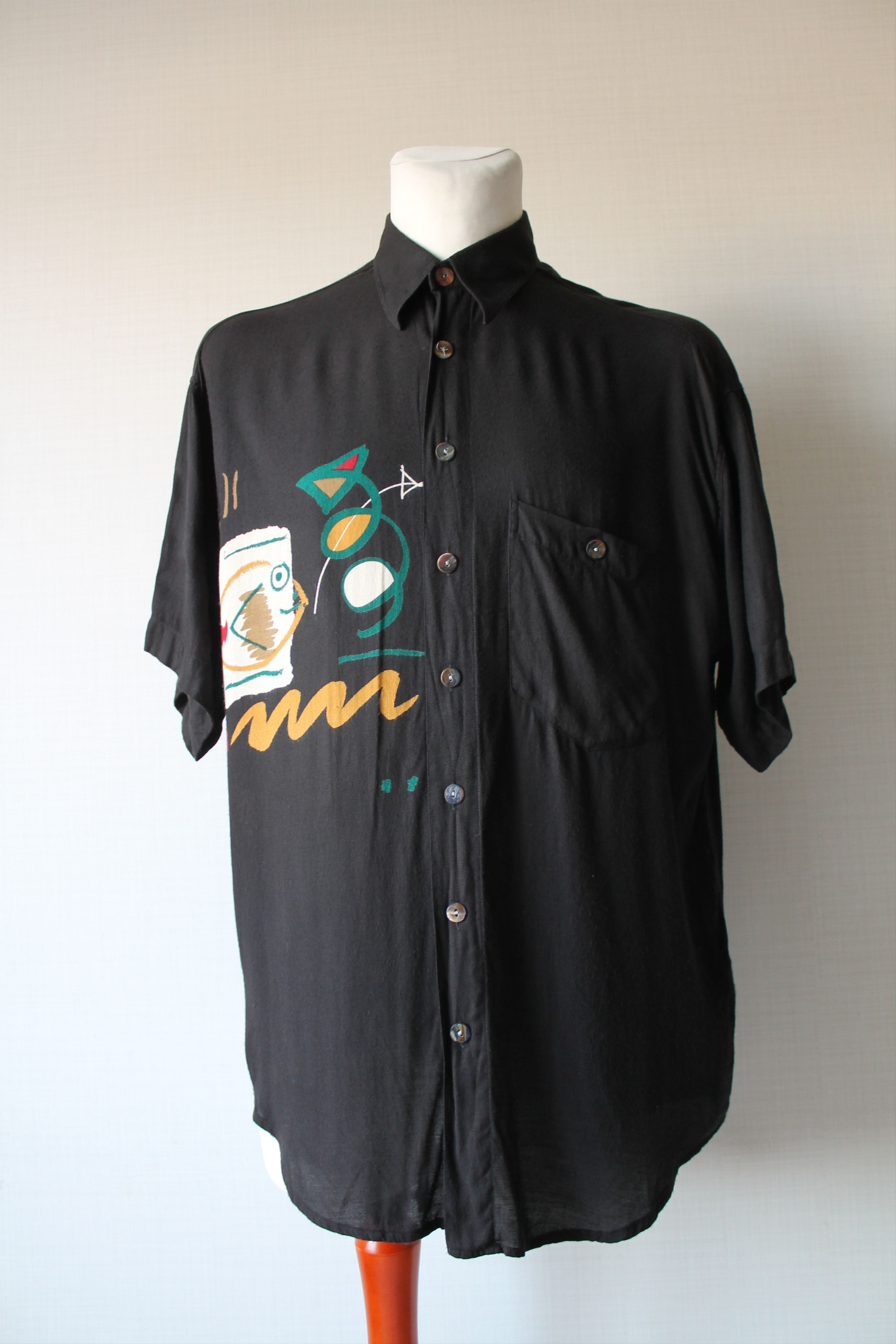 Other vintage art print shirt shorts sleeve fish Size US M / EU 48-50 / 2 - 2 Thumbnail
