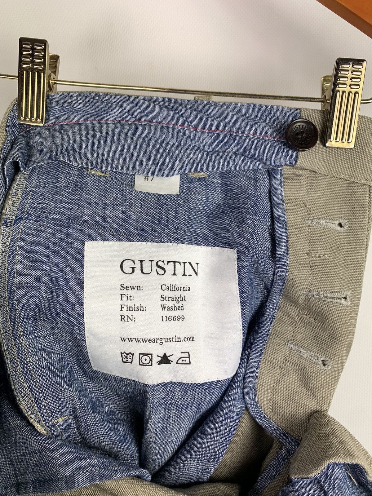 Gustin Gustin California Heavy cotton straight fit washed chino Size US 33 - 13 Thumbnail