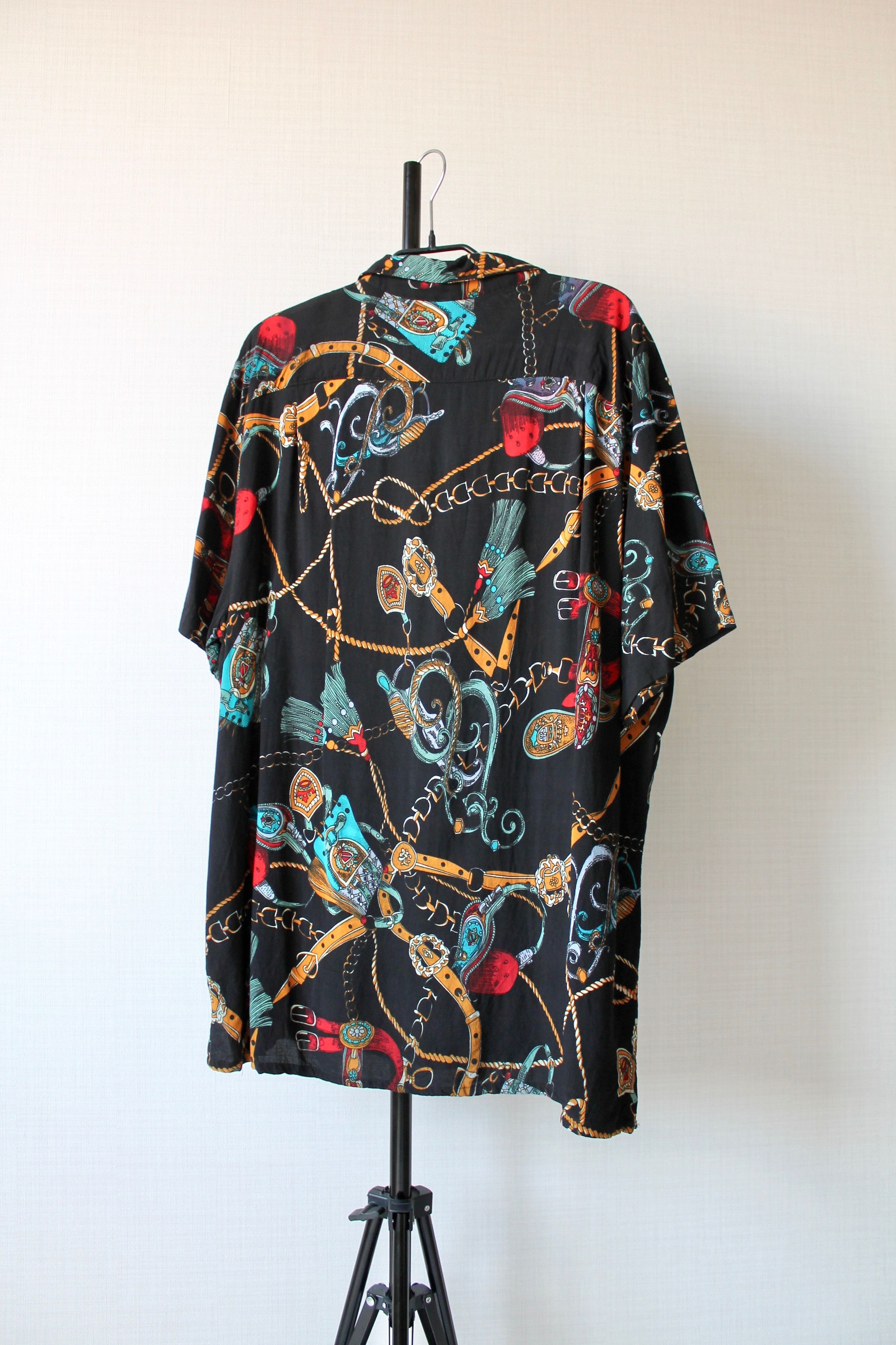 Vintage Viscose Shirt Short Sleeve ART Black Size US L / EU 52-54 / 3 - 5 Thumbnail