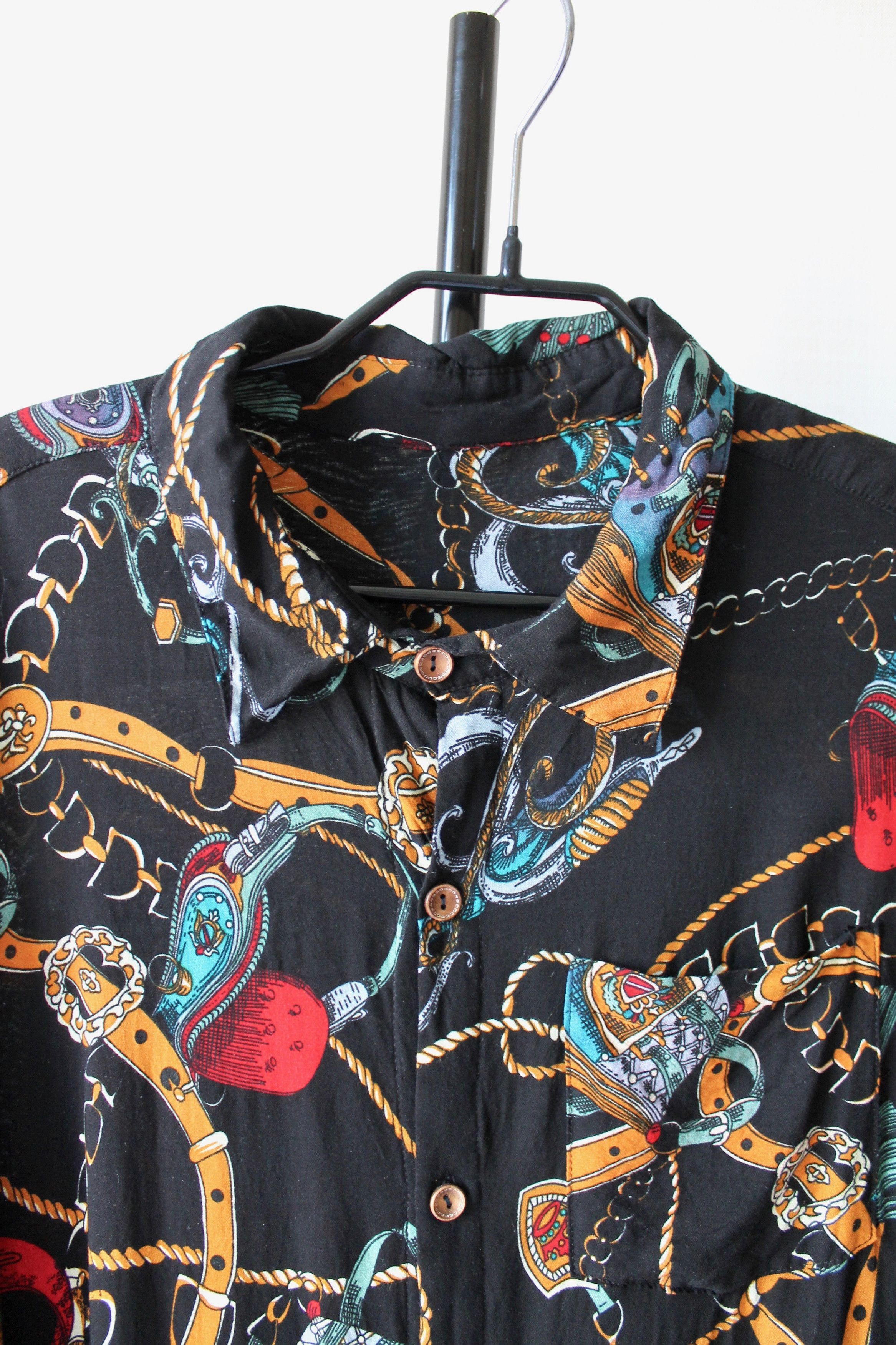 Vintage Viscose Shirt Short Sleeve ART Black Size US L / EU 52-54 / 3 - 4 Thumbnail