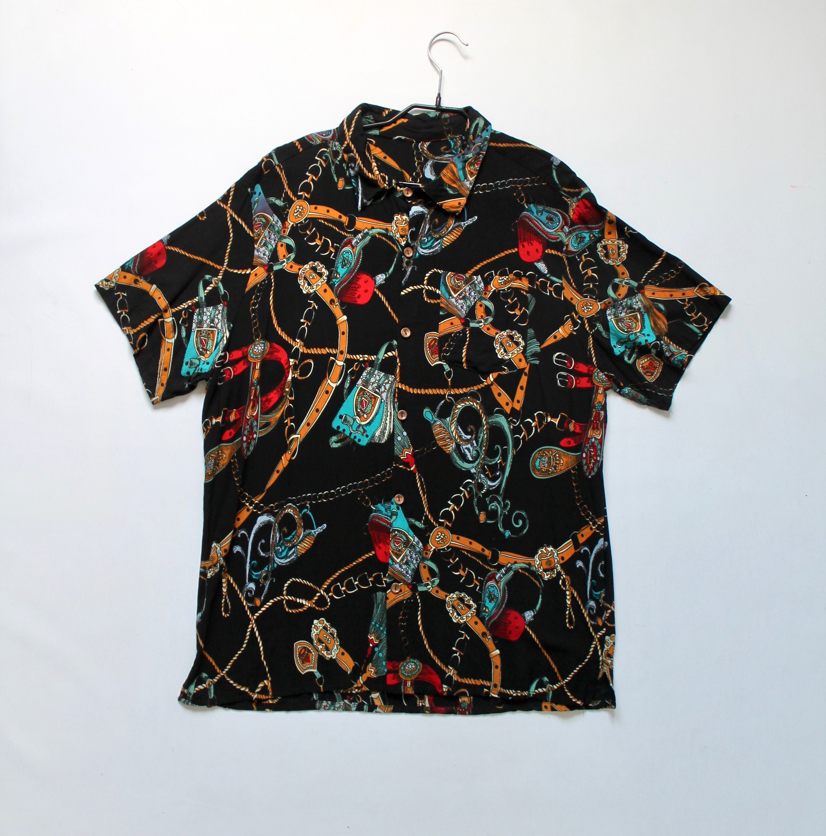 Vintage Viscose Shirt Short Sleeve ART Black Size US L / EU 52-54 / 3 - 6 Thumbnail