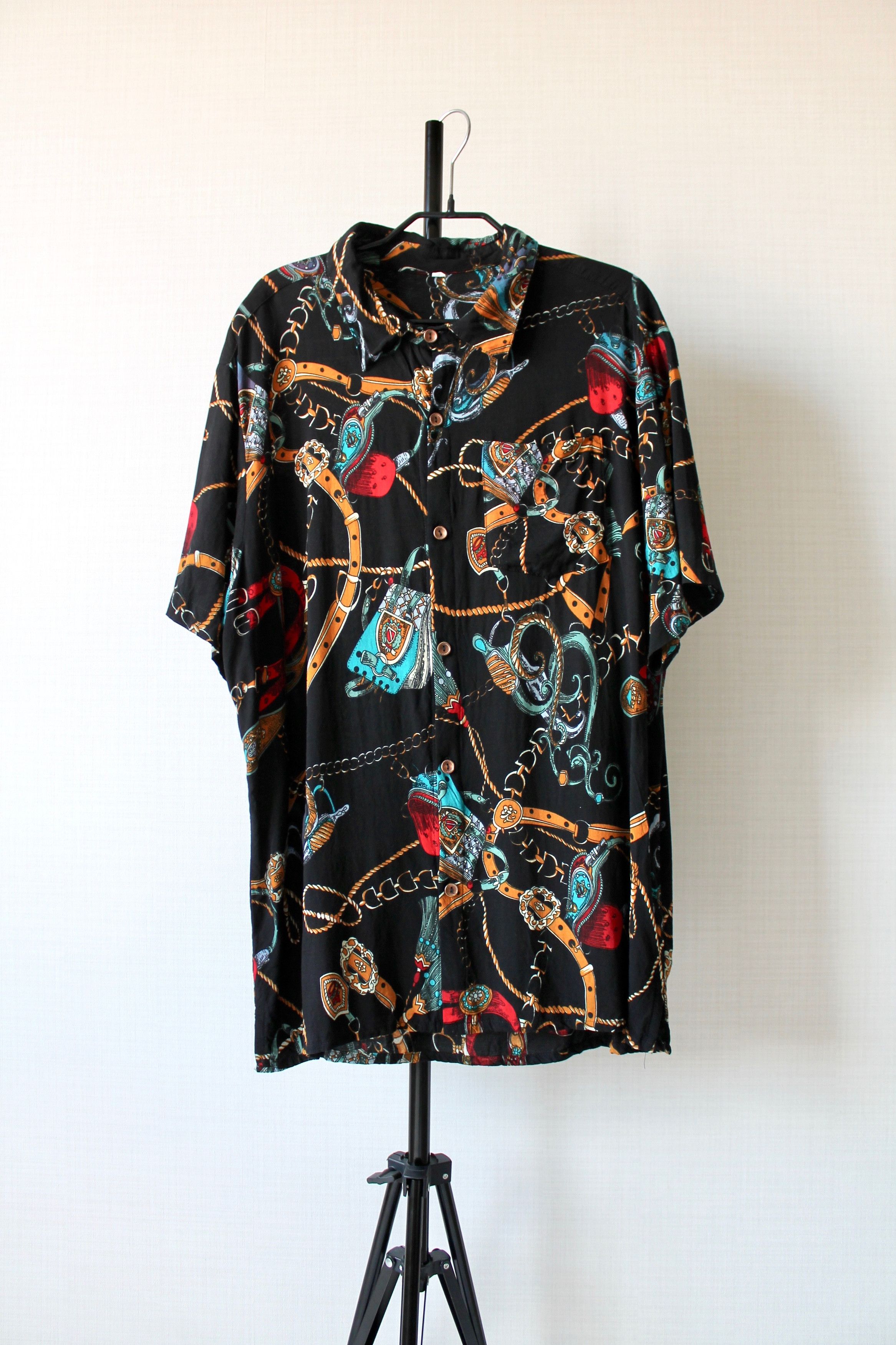 Vintage Viscose Shirt Short Sleeve ART Black Size US L / EU 52-54 / 3 - 1 Thumbnail