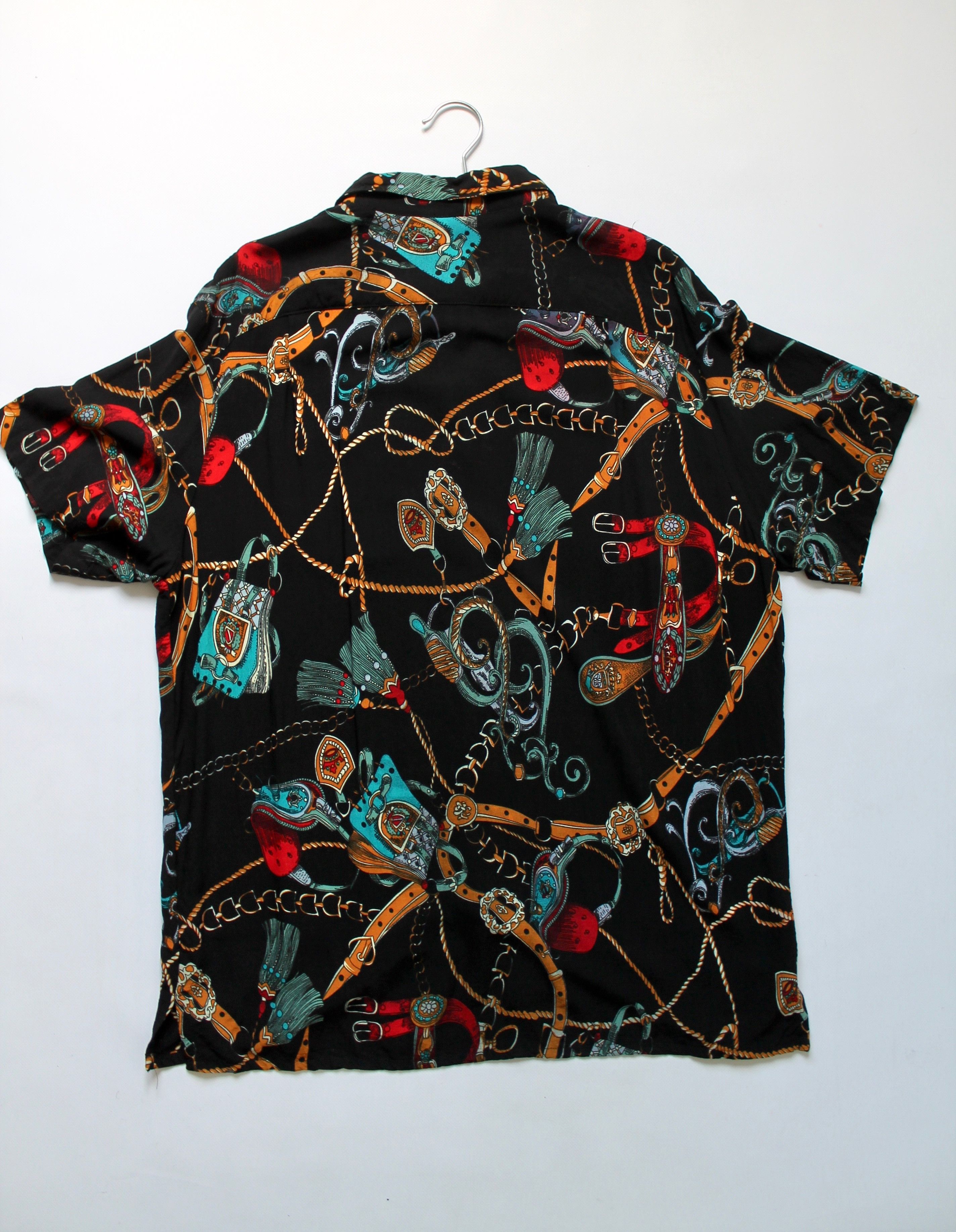 Vintage Viscose Shirt Short Sleeve ART Black Size US L / EU 52-54 / 3 - 8 Thumbnail