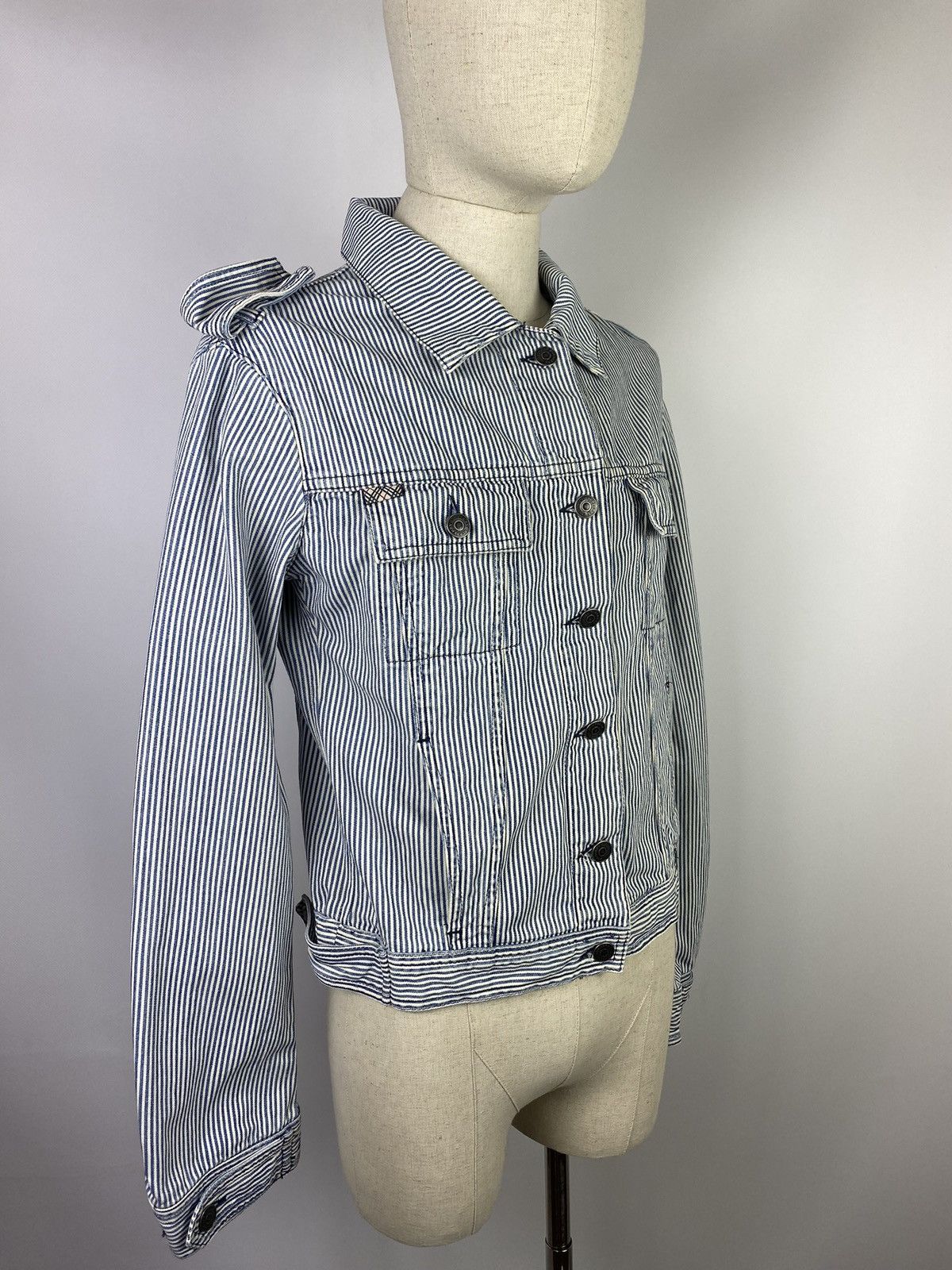 Burberry × Vintage Burberry London vintage women military style striped jacket Size XL / US 12-14 / IT 48-50 - 2 Thumbnail