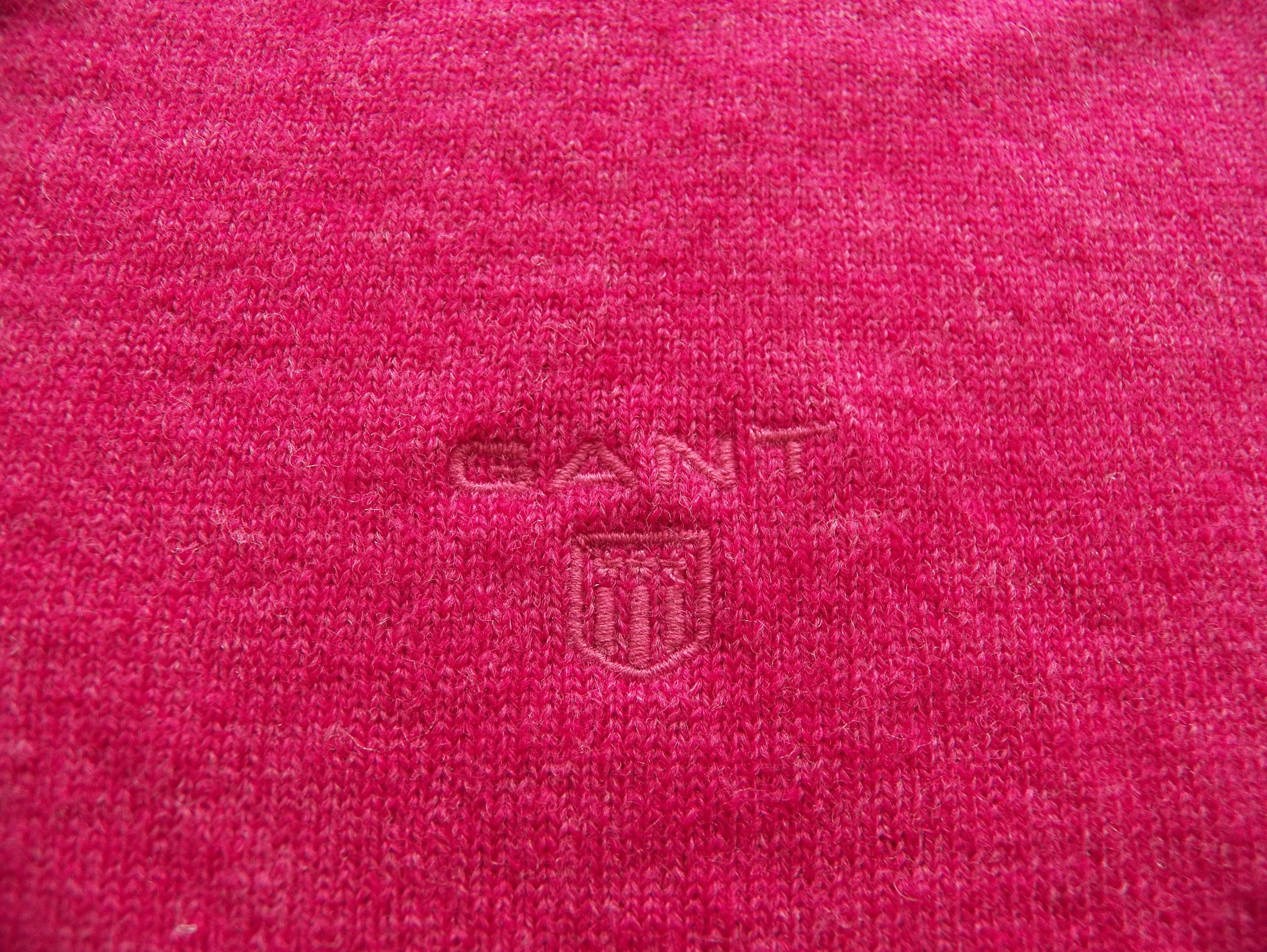 Gant GANT Lambswool V Neck pink rose sweater jumper wool pullover Size US L / EU 52-54 / 3 - 2 Thumbnail