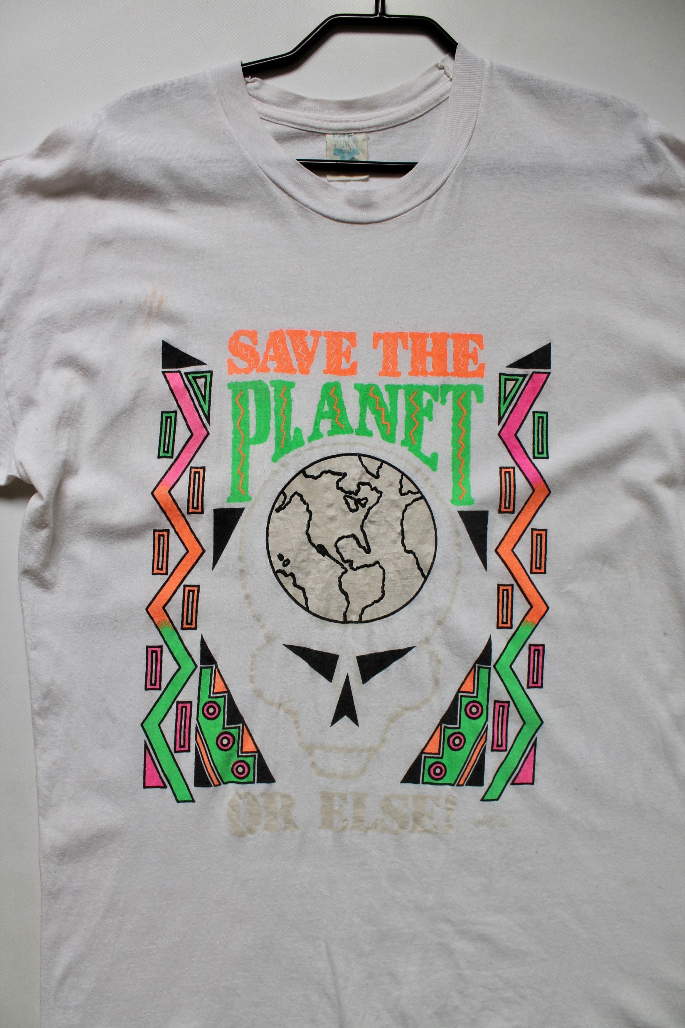 Vintage RARE Vintage t-shirt Save The Planet or Else T-shirt Size US XL / EU 56 / 4 - 3 Thumbnail