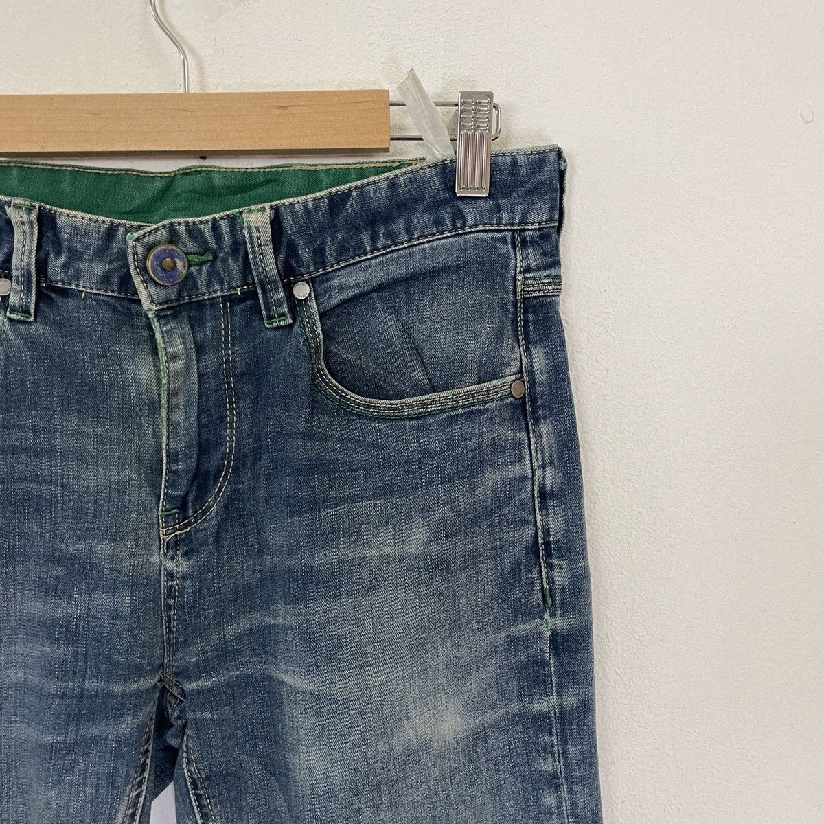 Vintage Vintage Jeanswest Green Denim Jeans Size US 30 / EU 46 - 2 Thumbnail