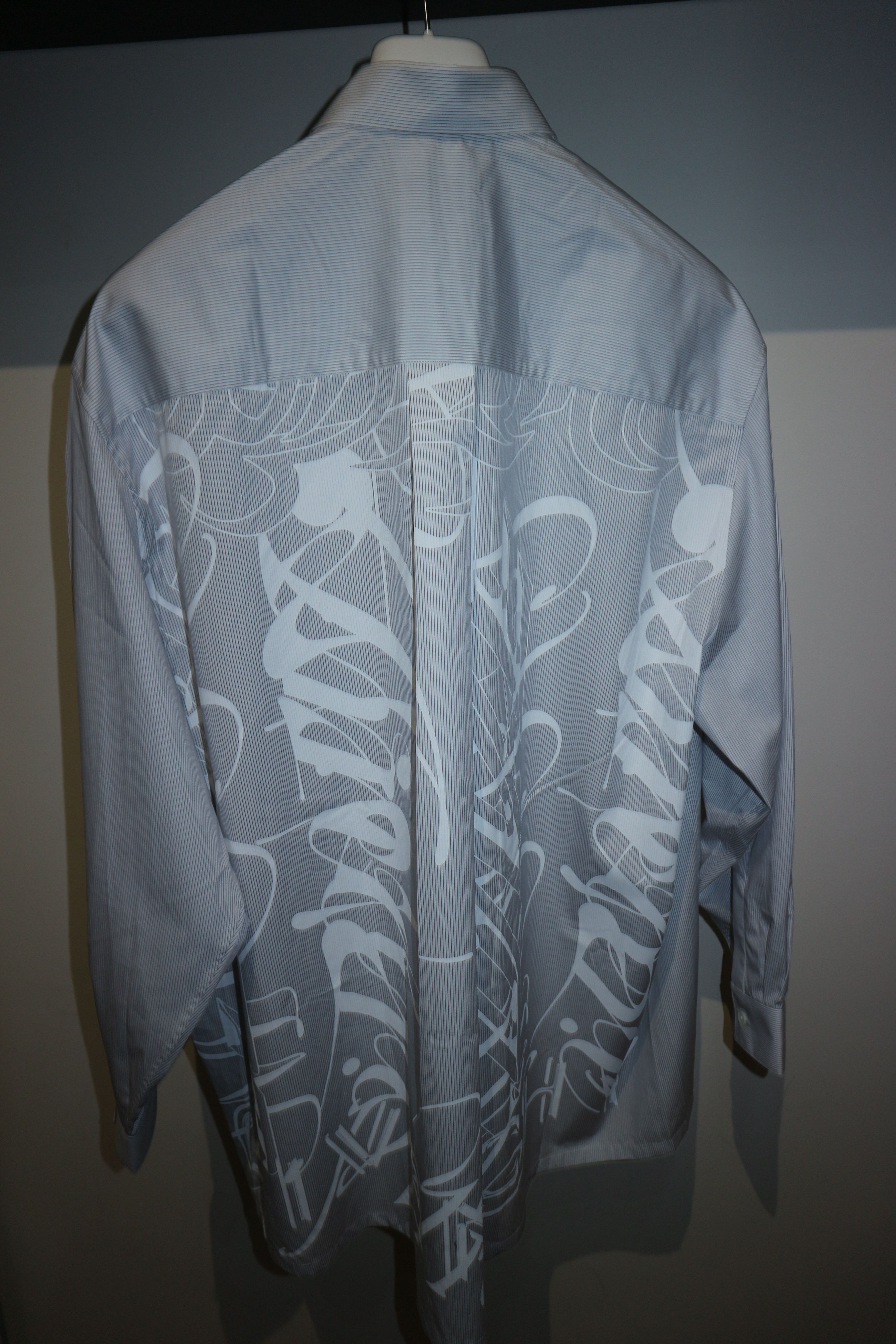 Givenchy Calligraphic printed oversized striped shirt Size US S / EU 44-46 / 1 - 7 Thumbnail