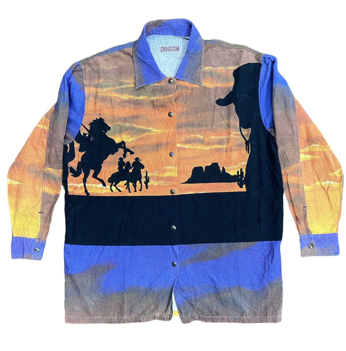 Moschino Vintage 90’s Moschino Nature Cowboy Motif Curdoroy Shirt Size US L / EU 52-54 / 3 - 1 Thumbnail