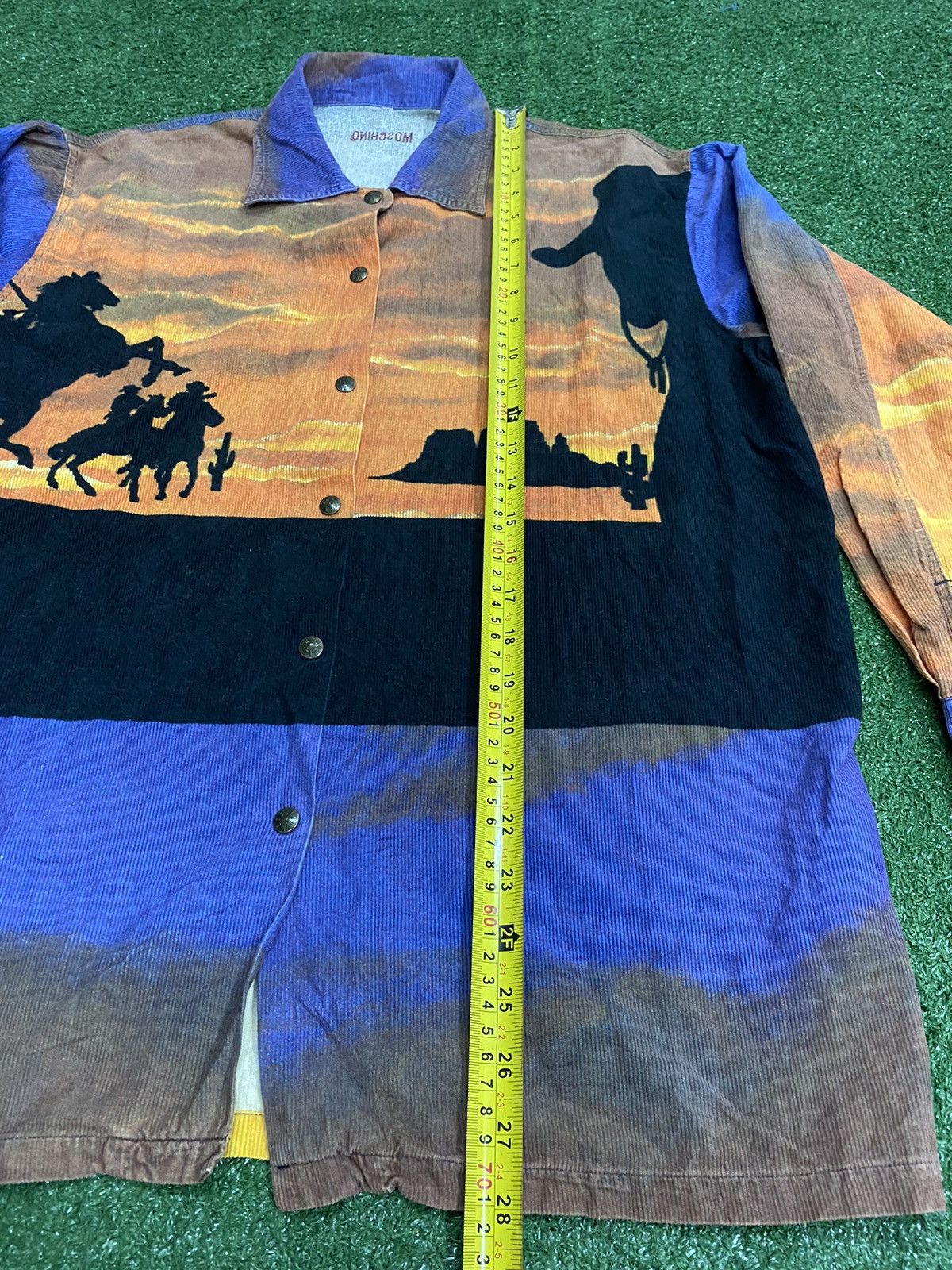 Moschino Vintage 90’s Moschino Nature Cowboy Motif Curdoroy Shirt Size US L / EU 52-54 / 3 - 11 Thumbnail