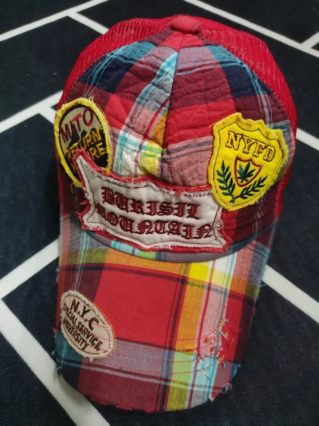 image of Vintage Burisil Mountain Distressed Style Cap Hat in Mix, Men's