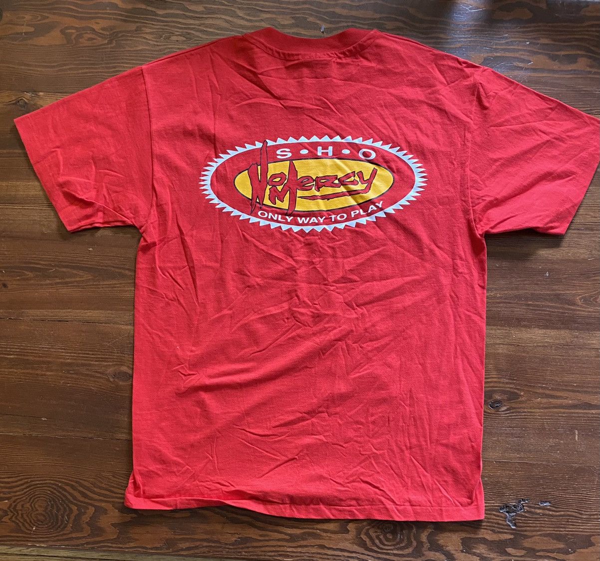 Vintage Vintage NWT 90’s S.H.O. No Mercy Single Stitch Big Image Tee Size US XL / EU 56 / 4 - 1 Thumbnail