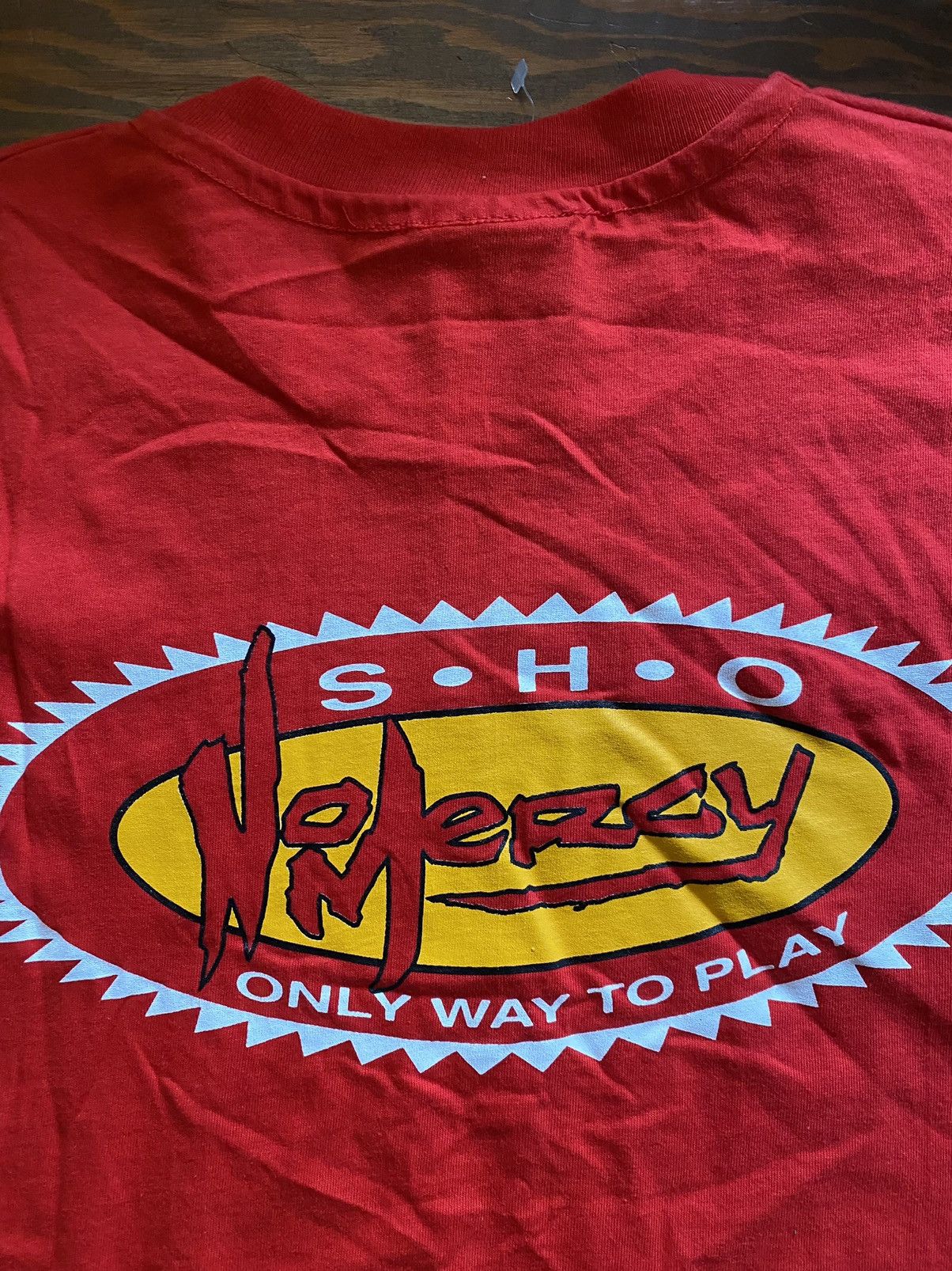 Vintage Vintage NWT 90’s S.H.O. No Mercy Single Stitch Big Image Tee Size US XL / EU 56 / 4 - 14 Thumbnail