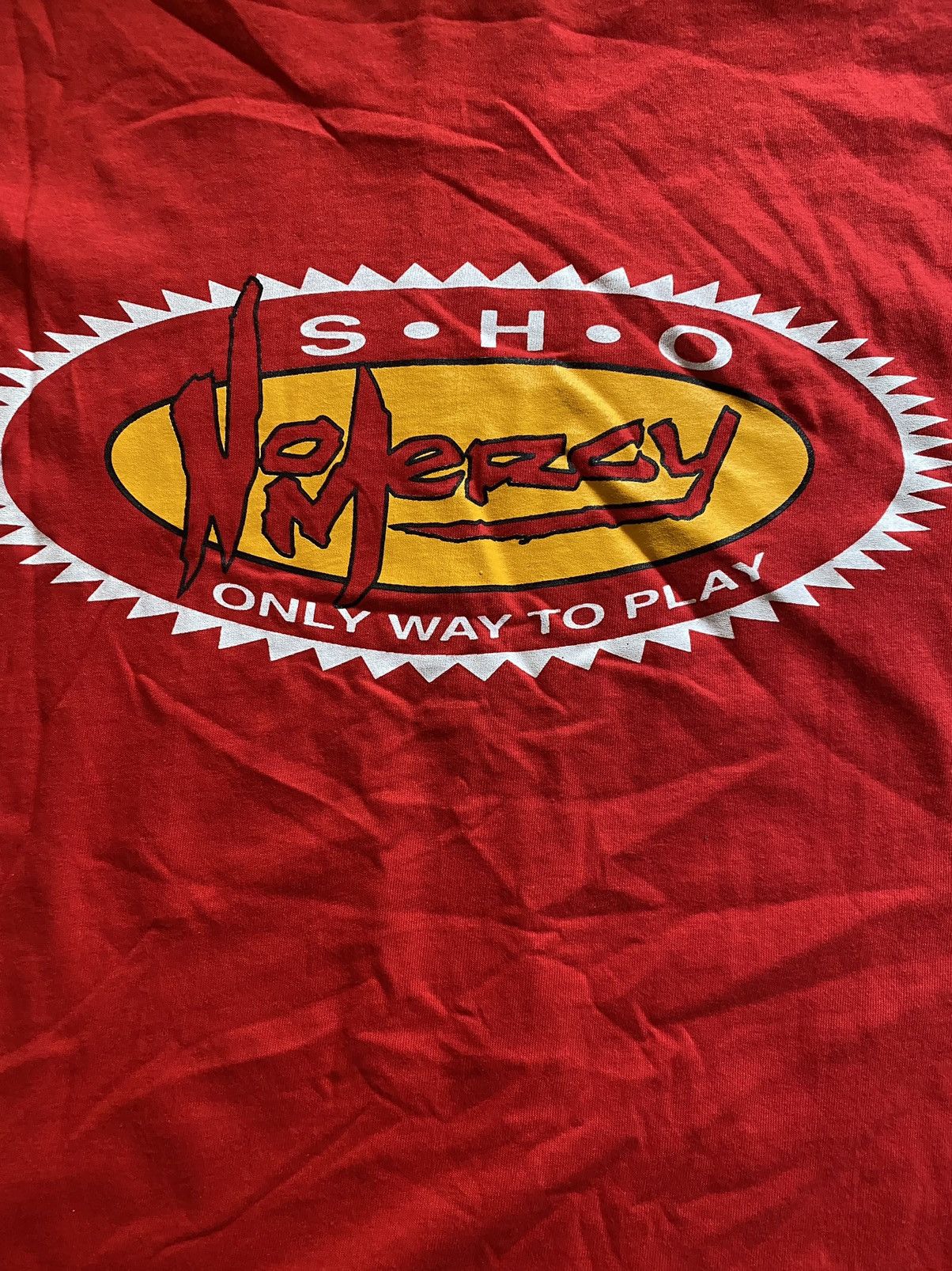 Vintage Vintage NWT 90’s S.H.O. No Mercy Single Stitch Big Image Tee Size US XL / EU 56 / 4 - 11 Thumbnail
