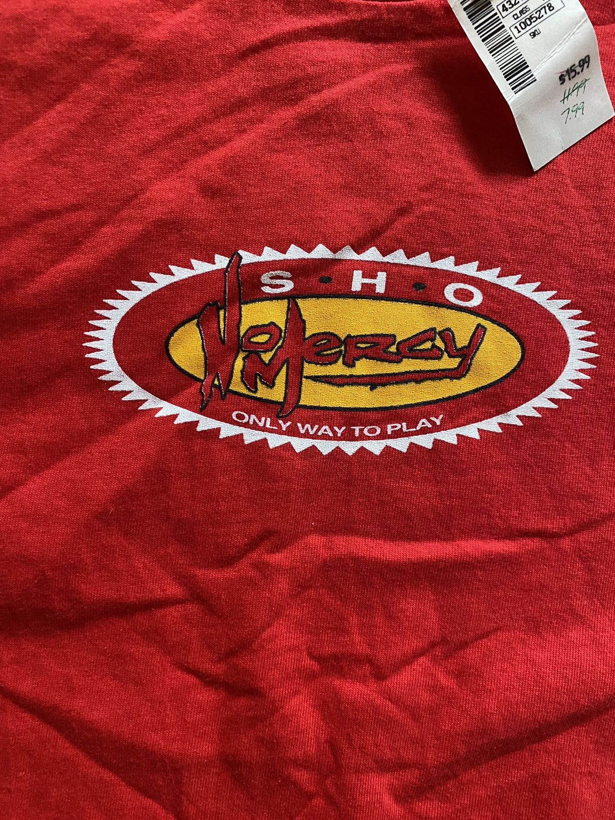 Vintage Vintage NWT 90’s S.H.O. No Mercy Single Stitch Big Image Tee Size US XL / EU 56 / 4 - 3 Thumbnail