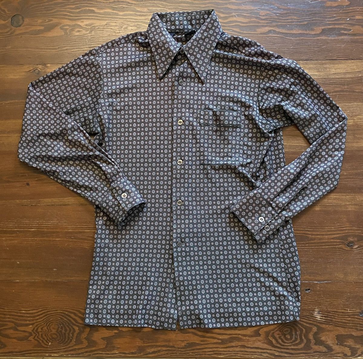Retrofit Vintage 70’s Joel California Polyester Long Sleeve Button Up Size US L / EU 52-54 / 3 - 2 Thumbnail