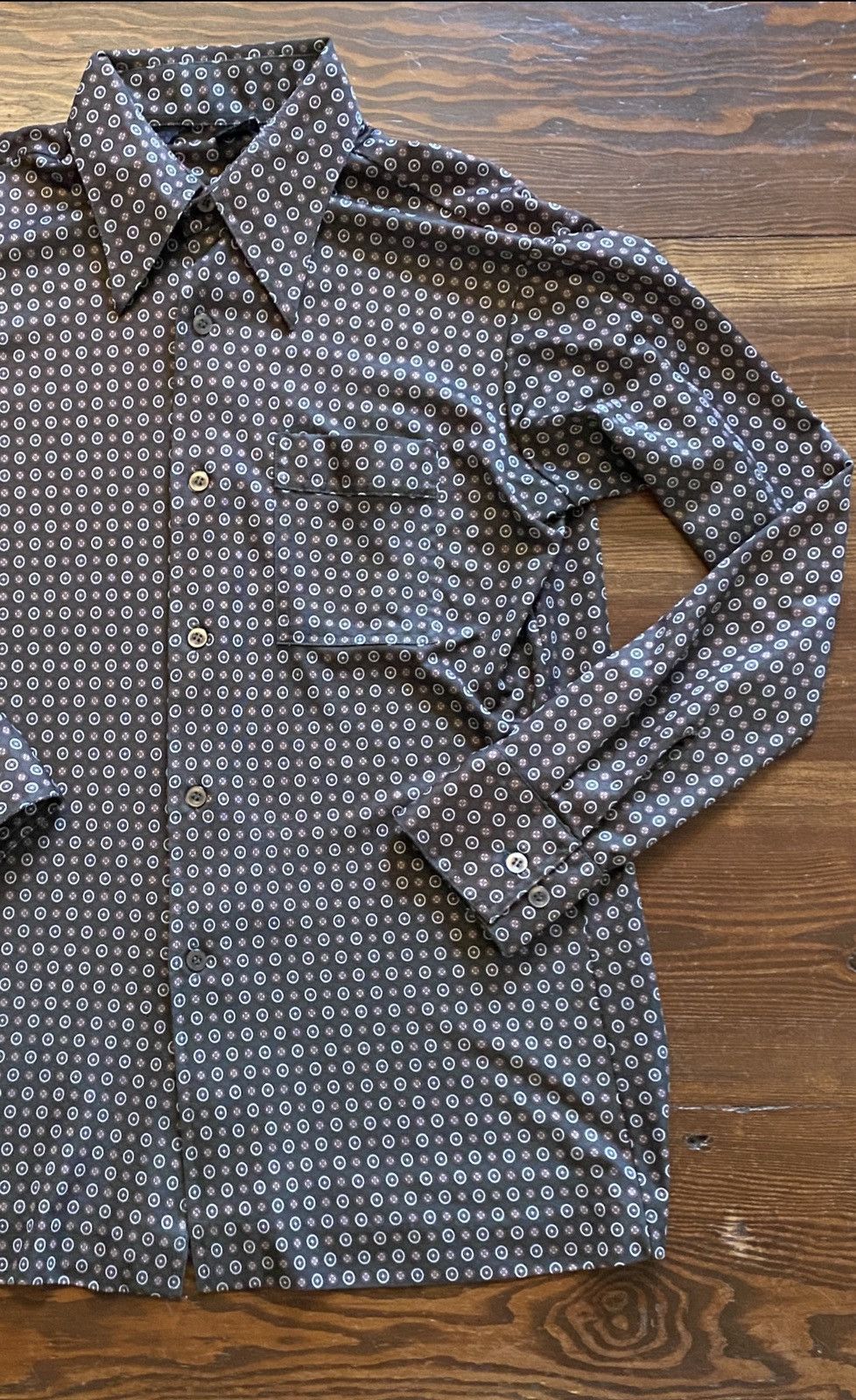 Retrofit Vintage 70’s Joel California Polyester Long Sleeve Button Up Size US L / EU 52-54 / 3 - 1 Thumbnail