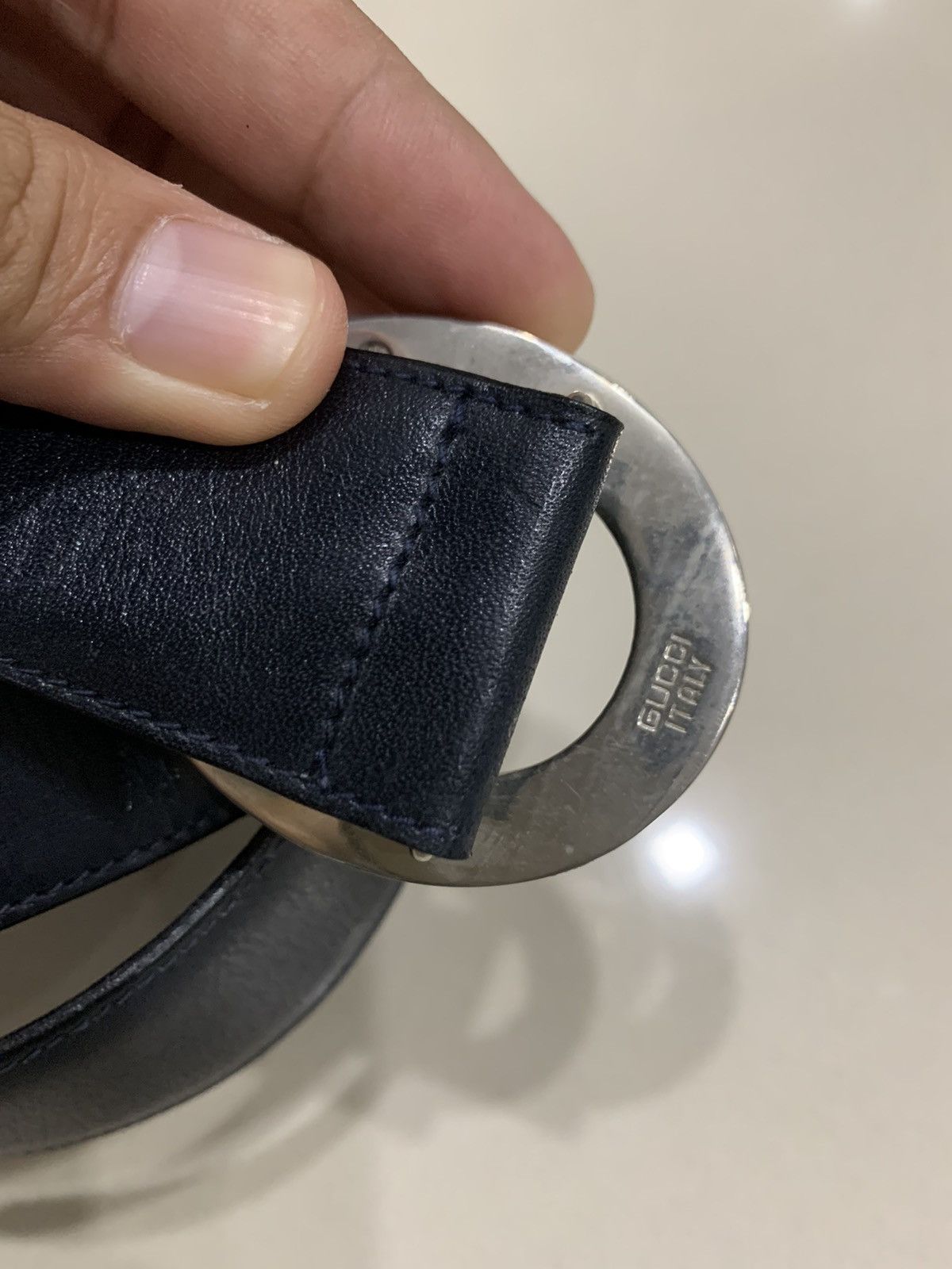 Gucci VINTAGE 1980s GUCCI GG LEATHER BELT 28" Size 28 - 5 Thumbnail