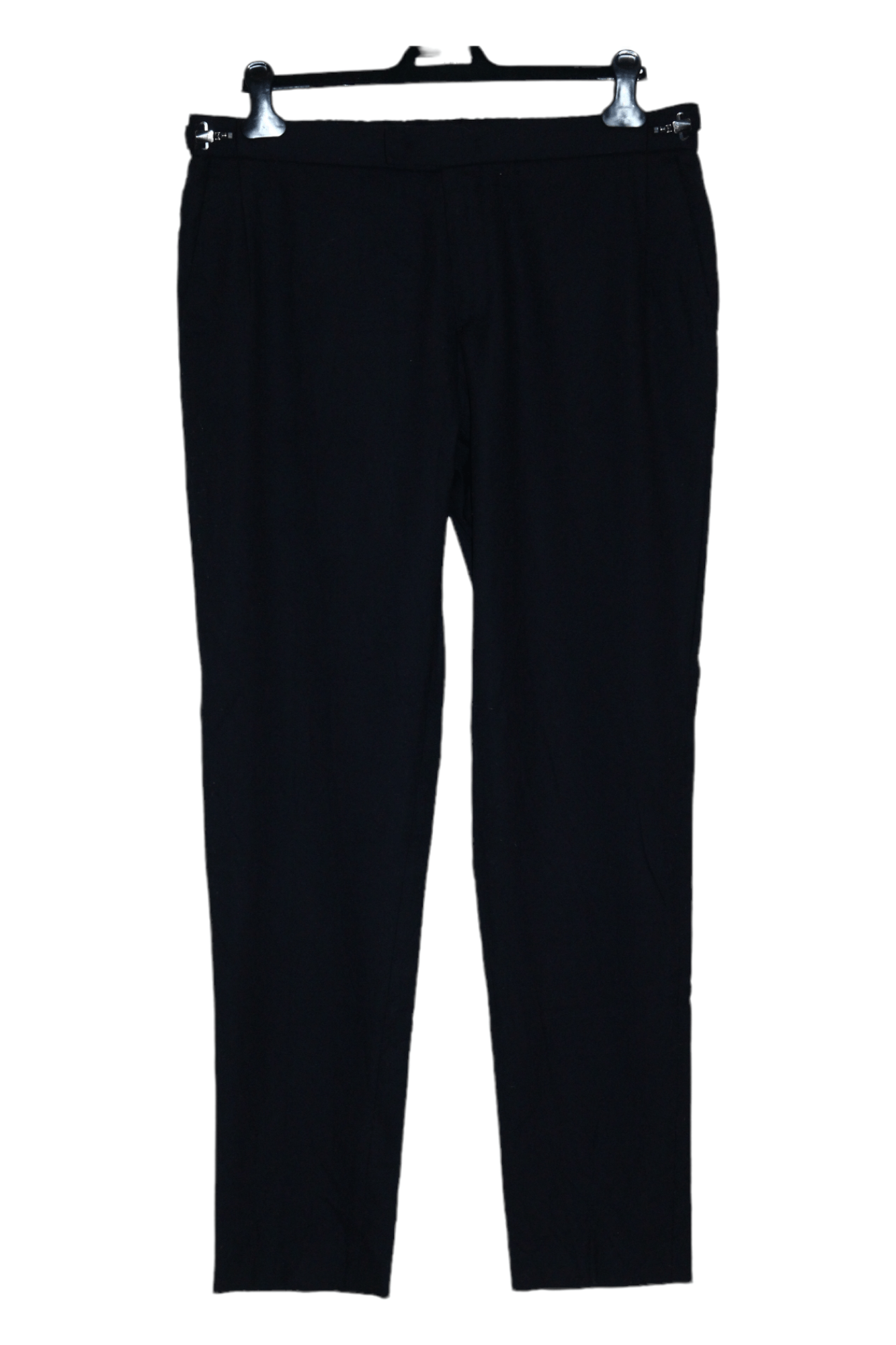 image of Wooyoungmi Fixed Belt Tapered Pleated Wool Trousers in Navy, Men's (Size 36)