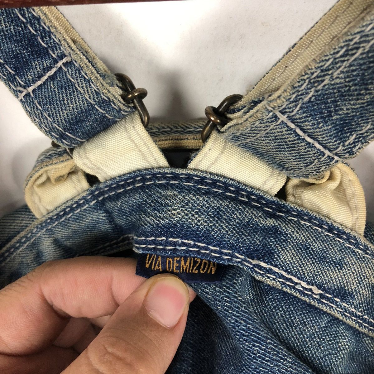 Japanese Brand SHORT BAG DENIM VIA DEMIZON INSPIRED BY KAPITAL JAPAN Size ONE SIZE - 7 Thumbnail
