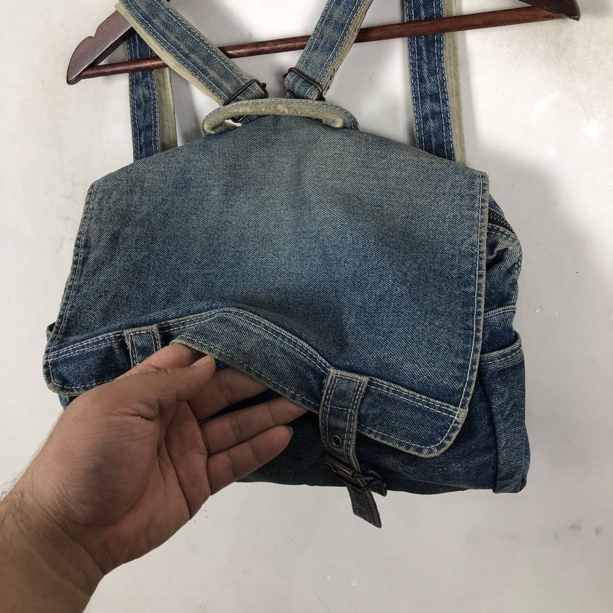 Japanese Brand SHORT BAG DENIM VIA DEMIZON INSPIRED BY KAPITAL JAPAN Size ONE SIZE - 5 Thumbnail