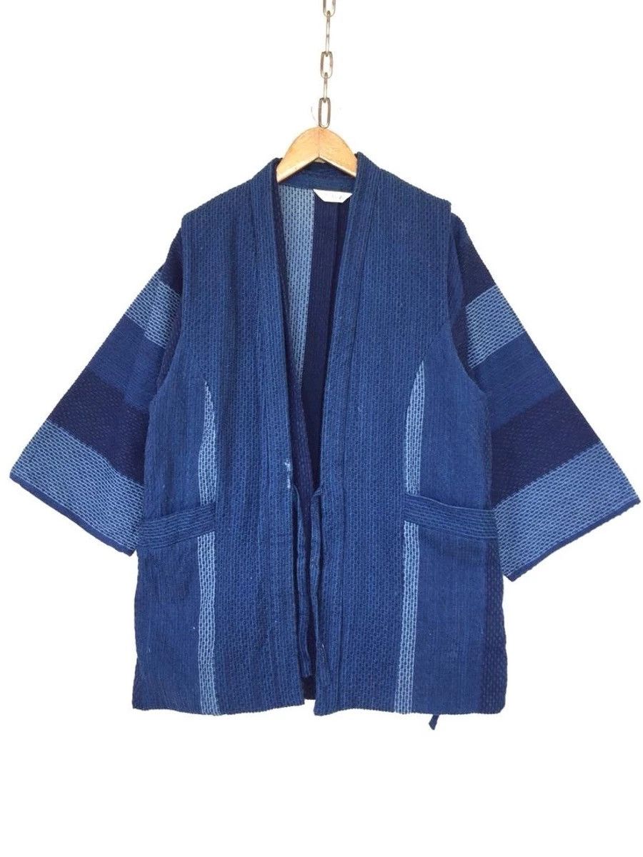 Indigo 🔥Vintage Japanese Traditional Sashiko Indigo Kimono Size US L / EU 52-54 / 3 - 3 Thumbnail